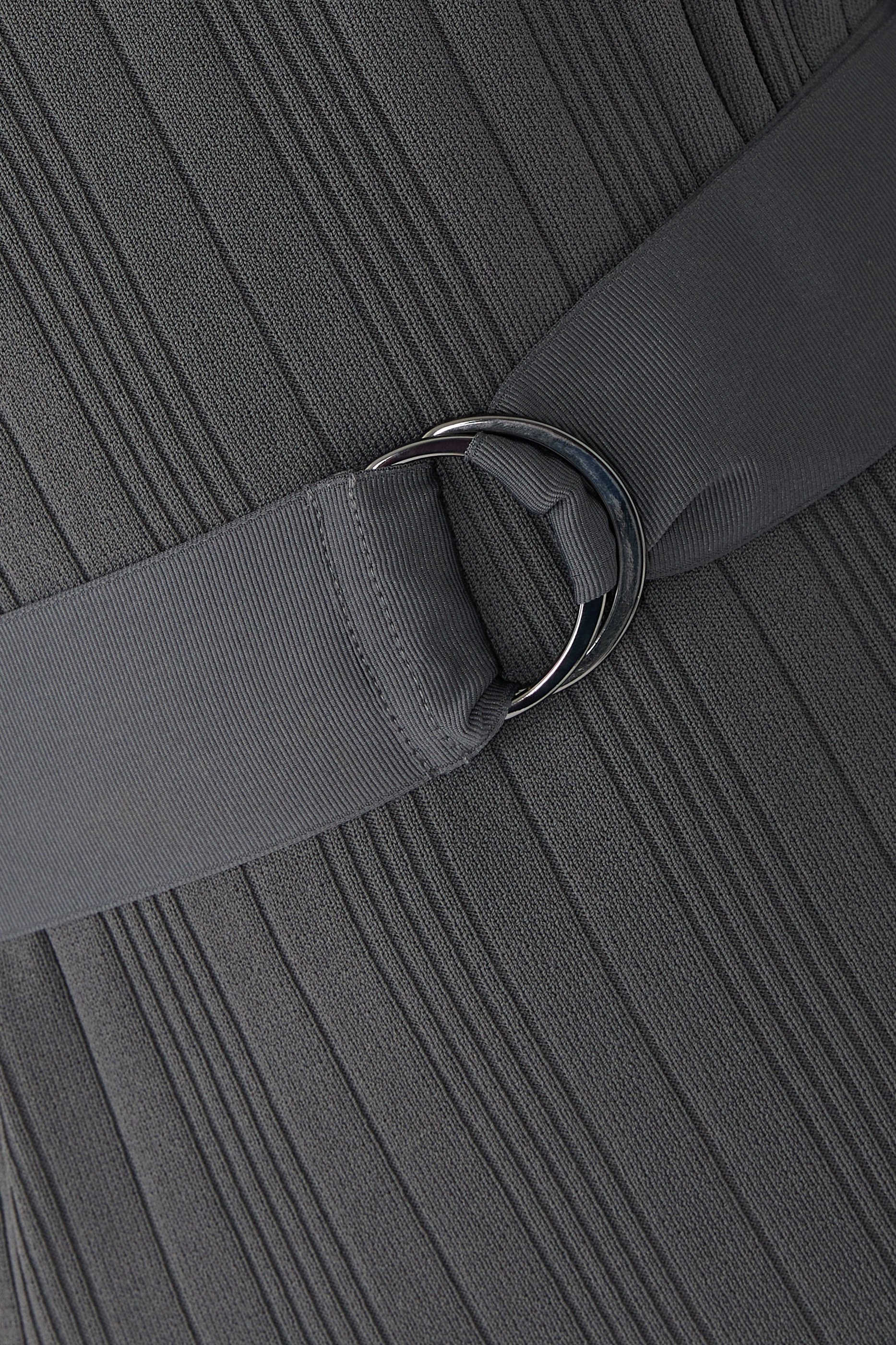 Ribbed Midi Dress with Belt