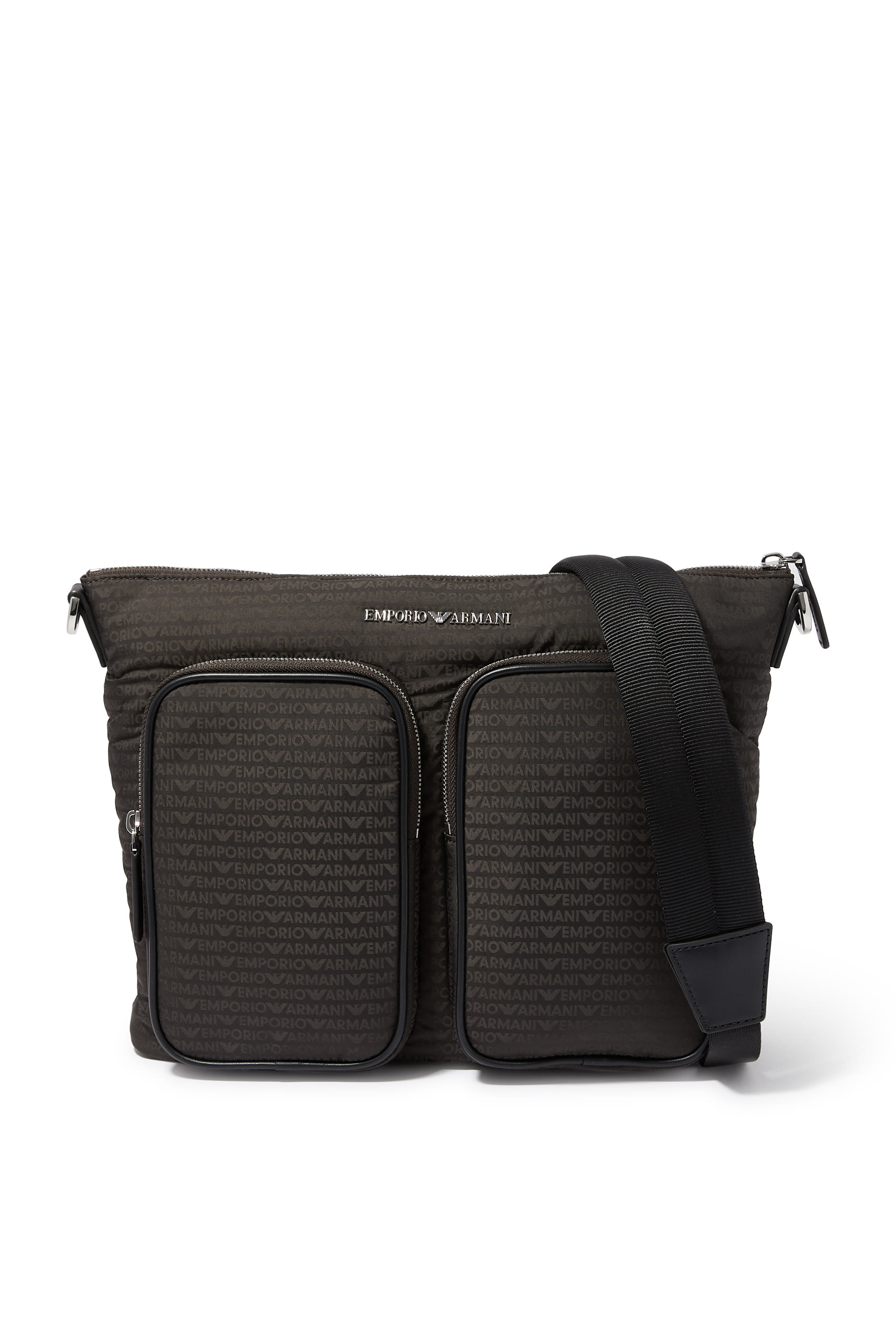 EA Logo Crossbody Jacquard Bag