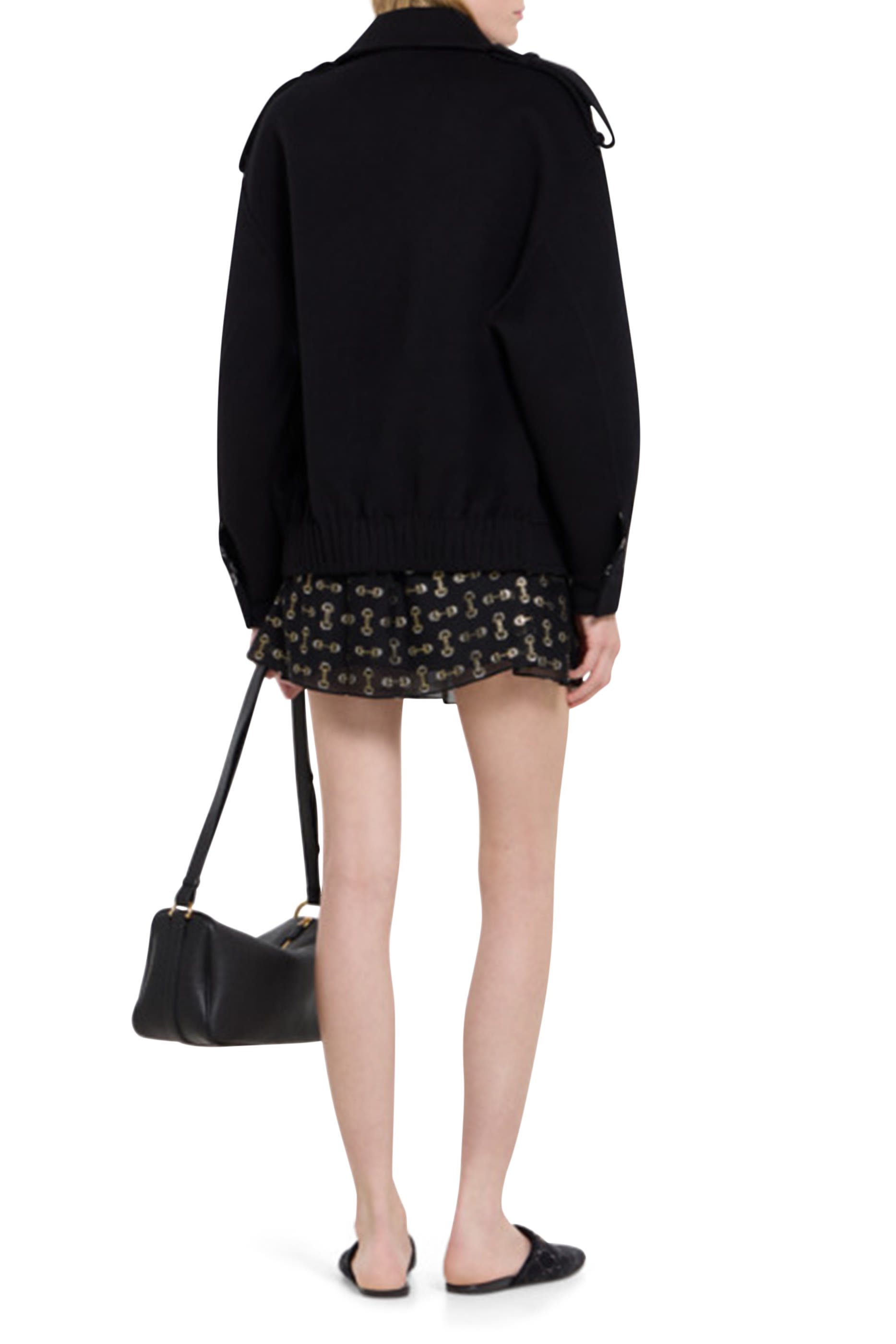  Silk Wool Bomber Jacket