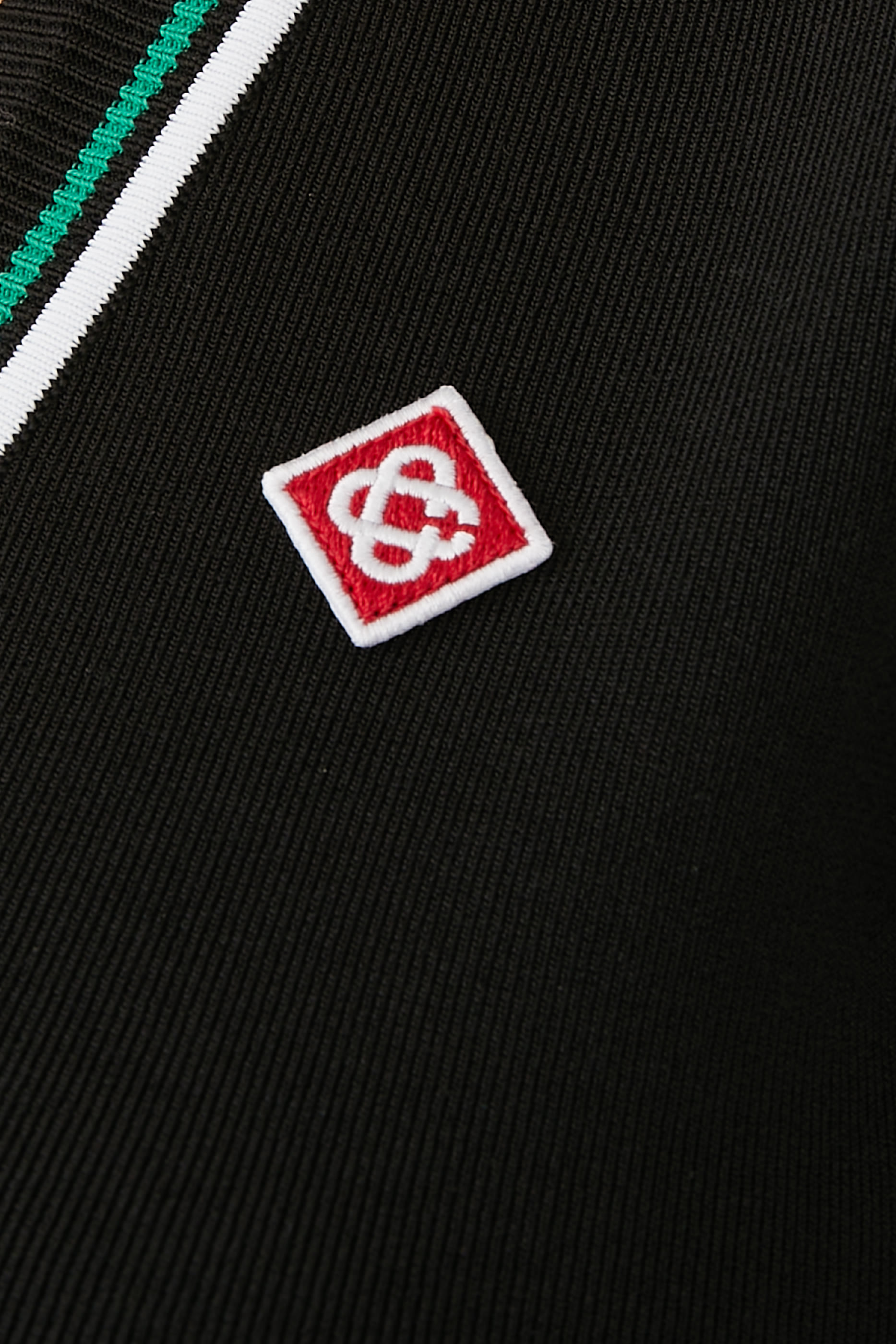 Striped Short-Sleeve Crop Polo Shirt