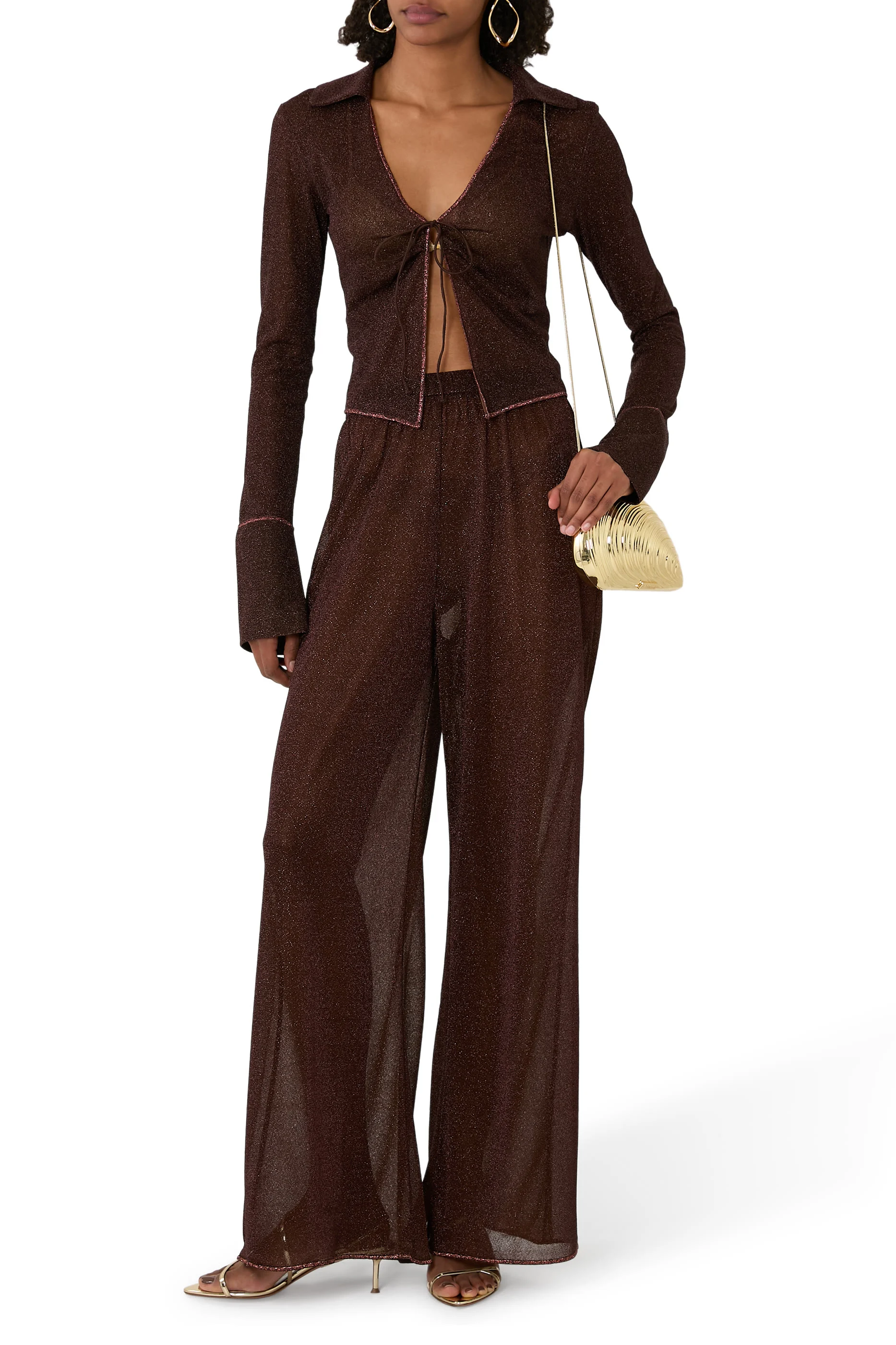 Tie-Detail Bell Sleeves Top