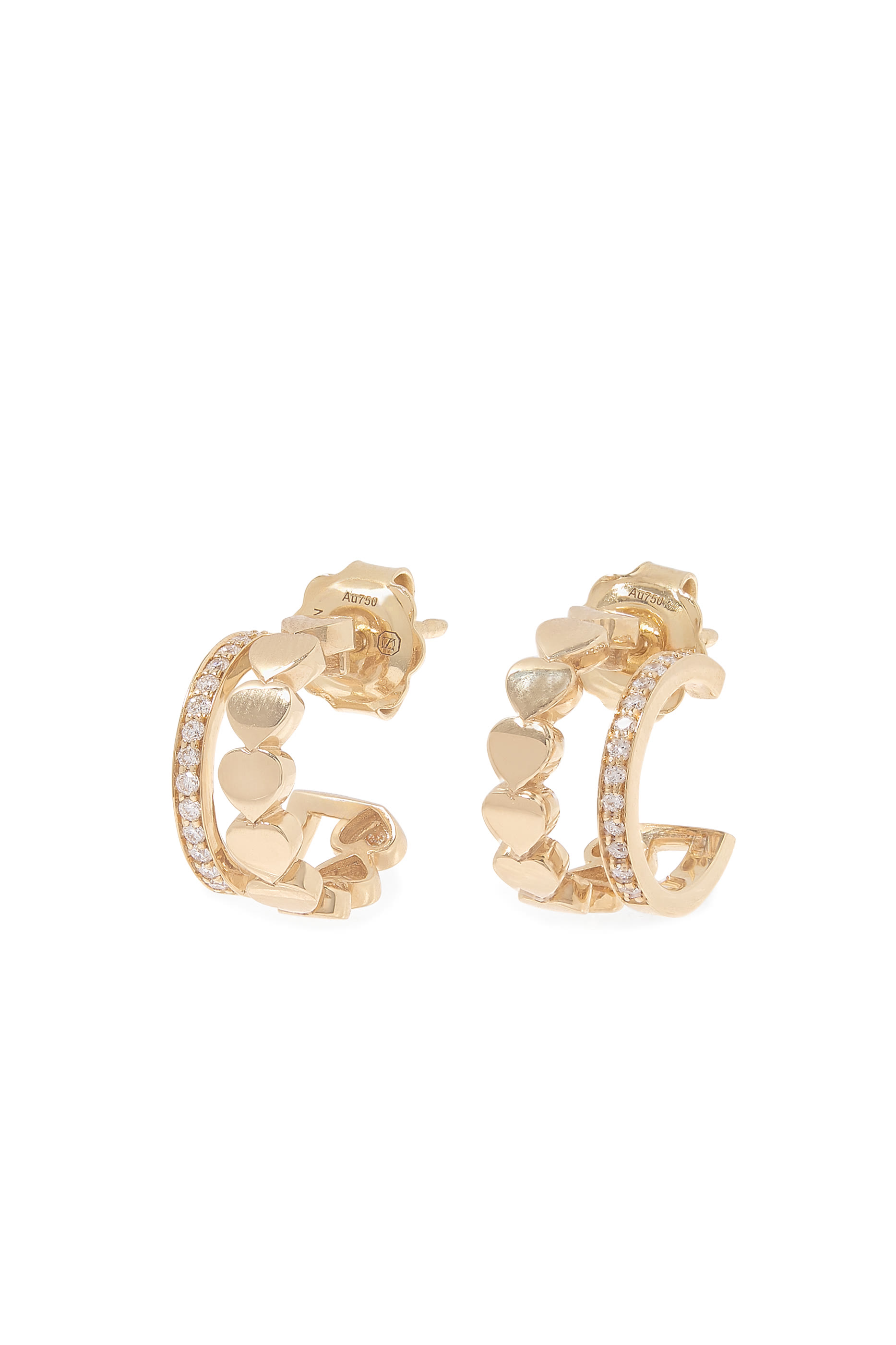 Love in Tokyo Hoop Earrings, 18K yellow Gold & Diamonds