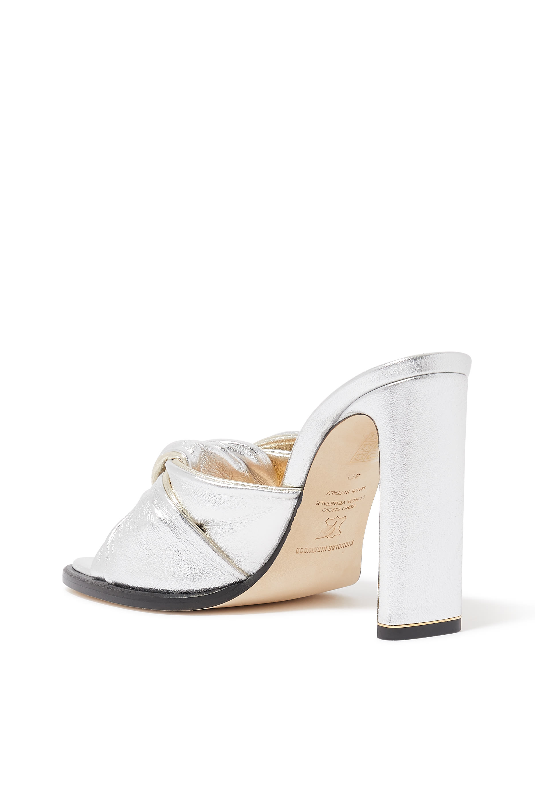 Twist 105 Metallic Leather Mules