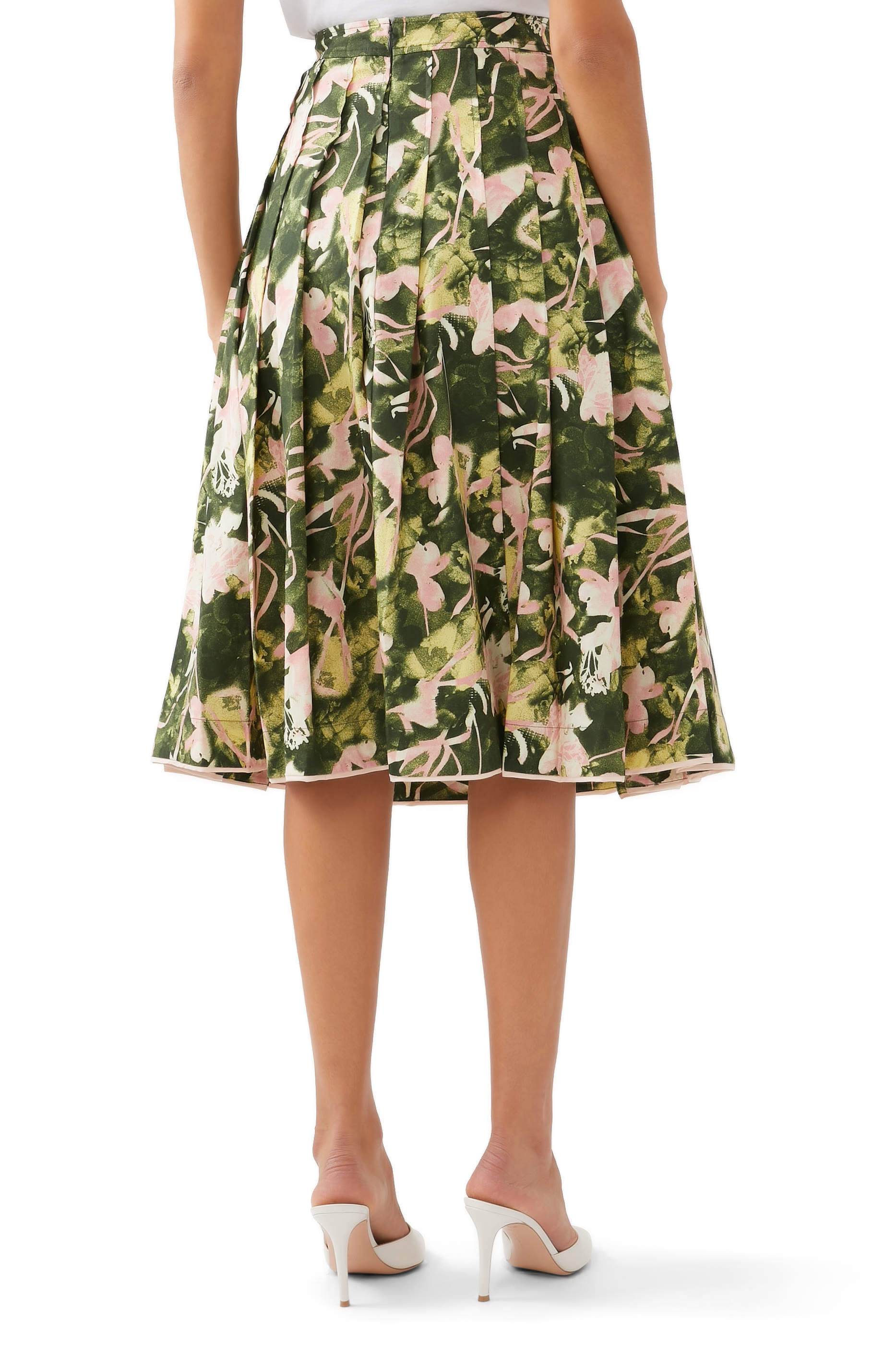 Floating Iris Belted Skirt