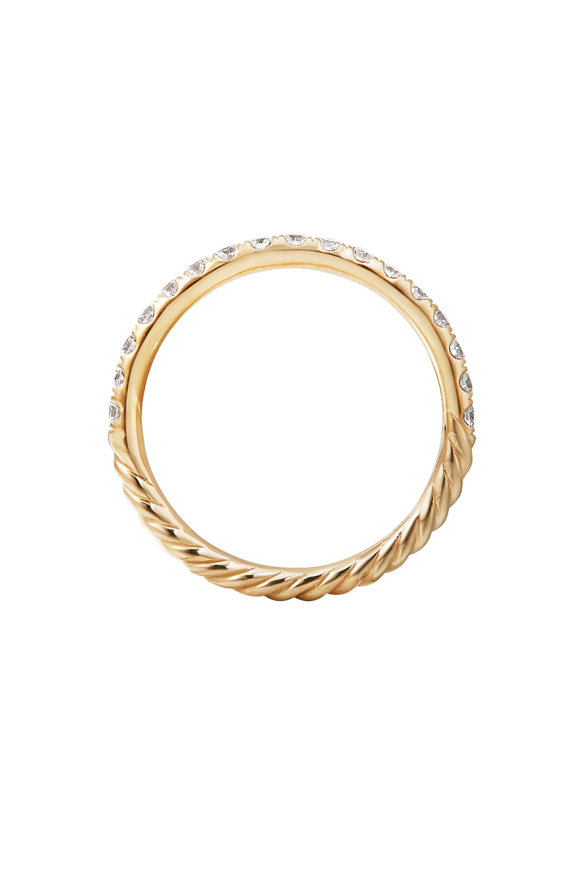 Cable Collectibles Stack Ring, 18k Yellow Gold & Diamond