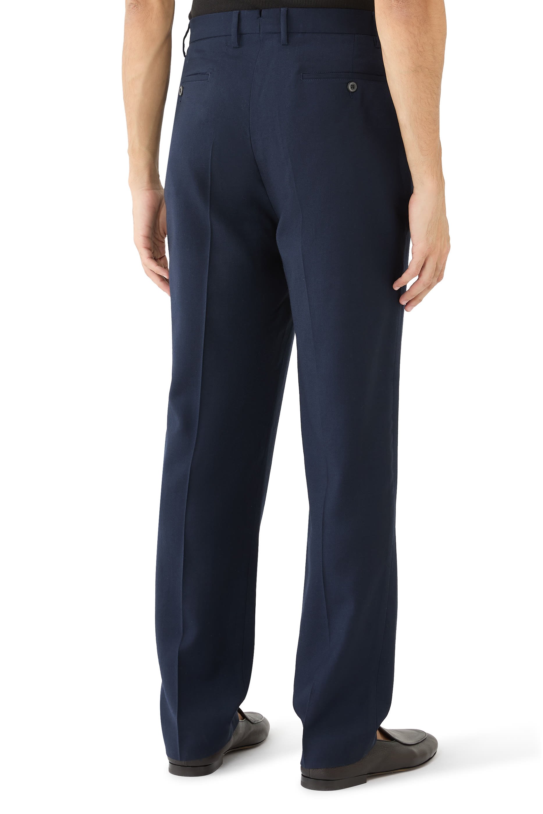 Pleated Wool Twill Trouser