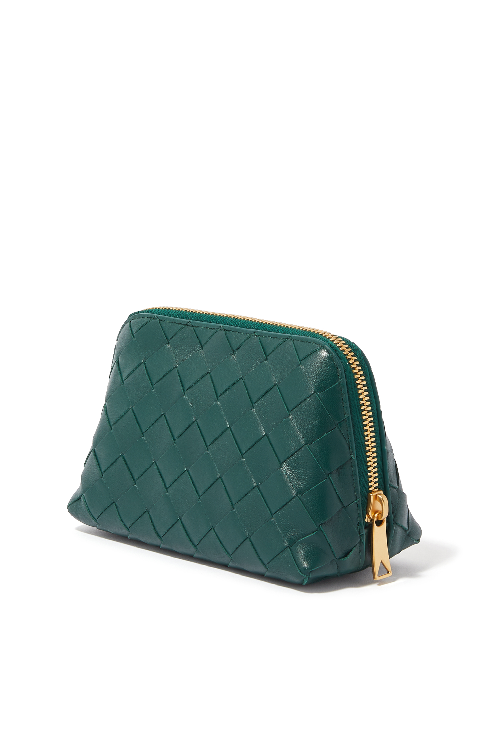 Intrecciato Small Half-Moon Beauty Pouch