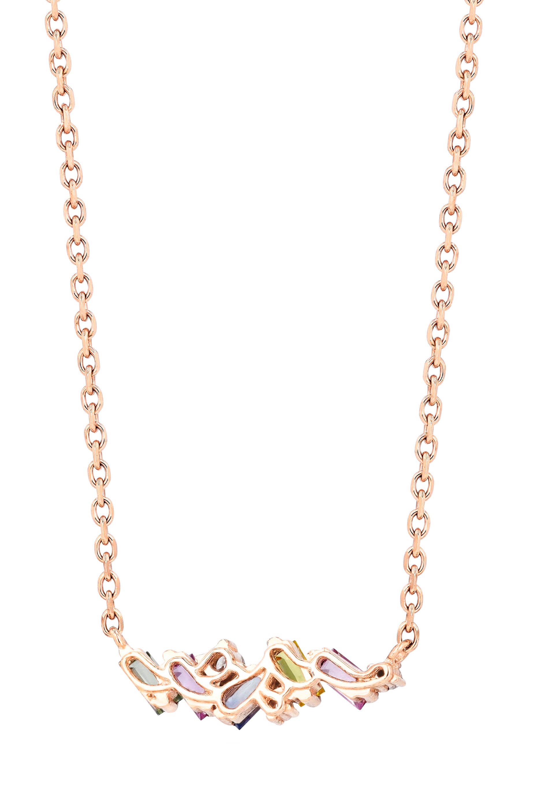 Multi-color Fireworks Sapphire Necklace