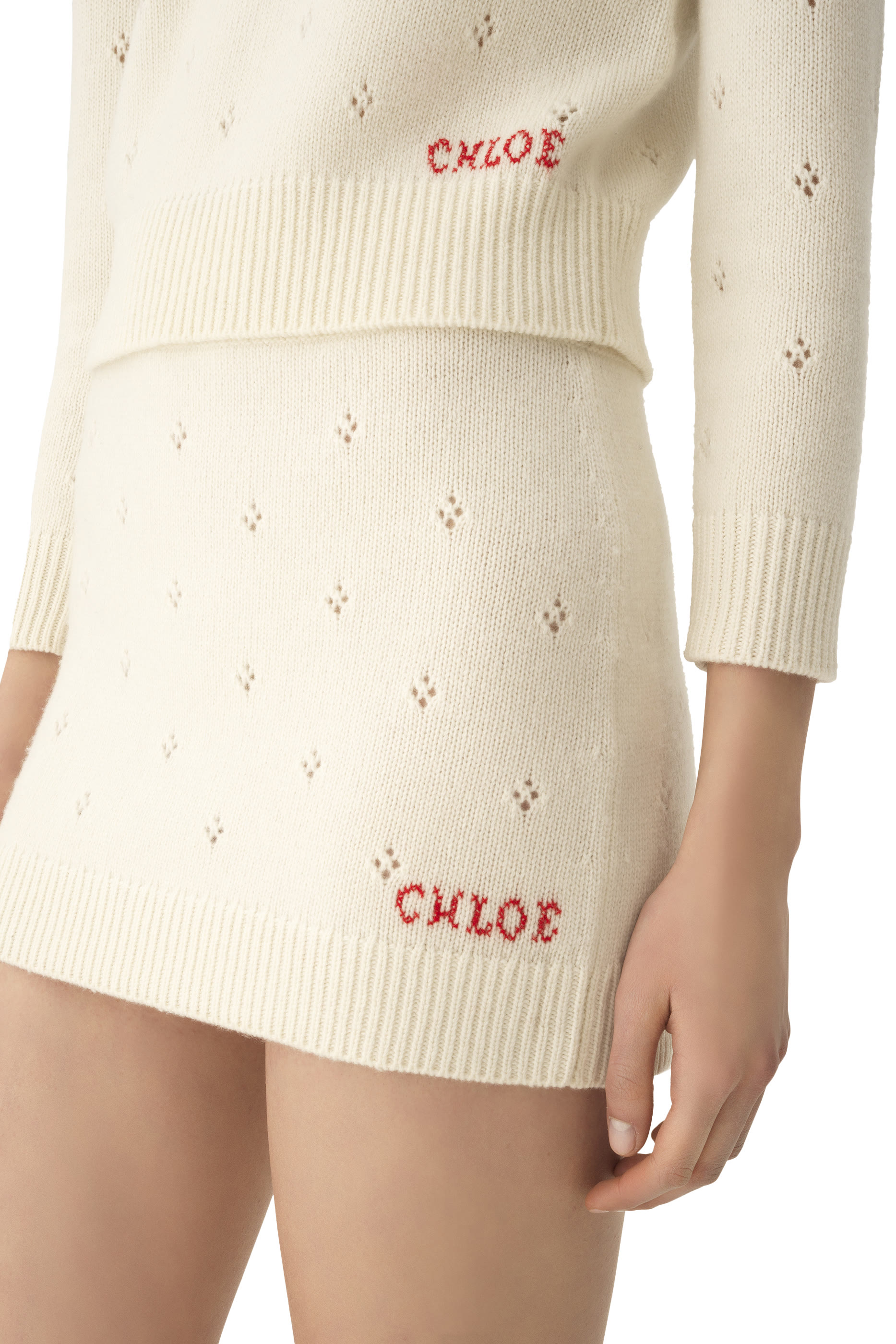 Fitted Mini Skirt in Wool & Cashmere Knit