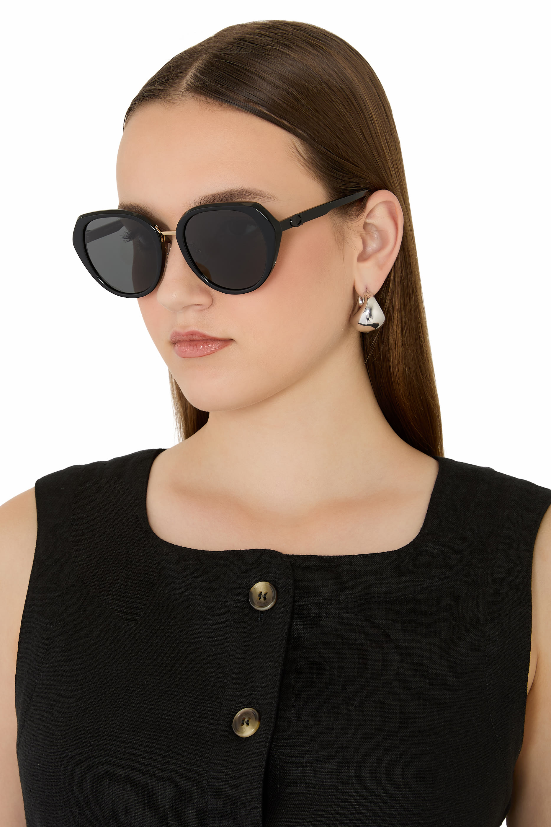 Cat Eye Frame Maxi C Thin Temple Sunglasses