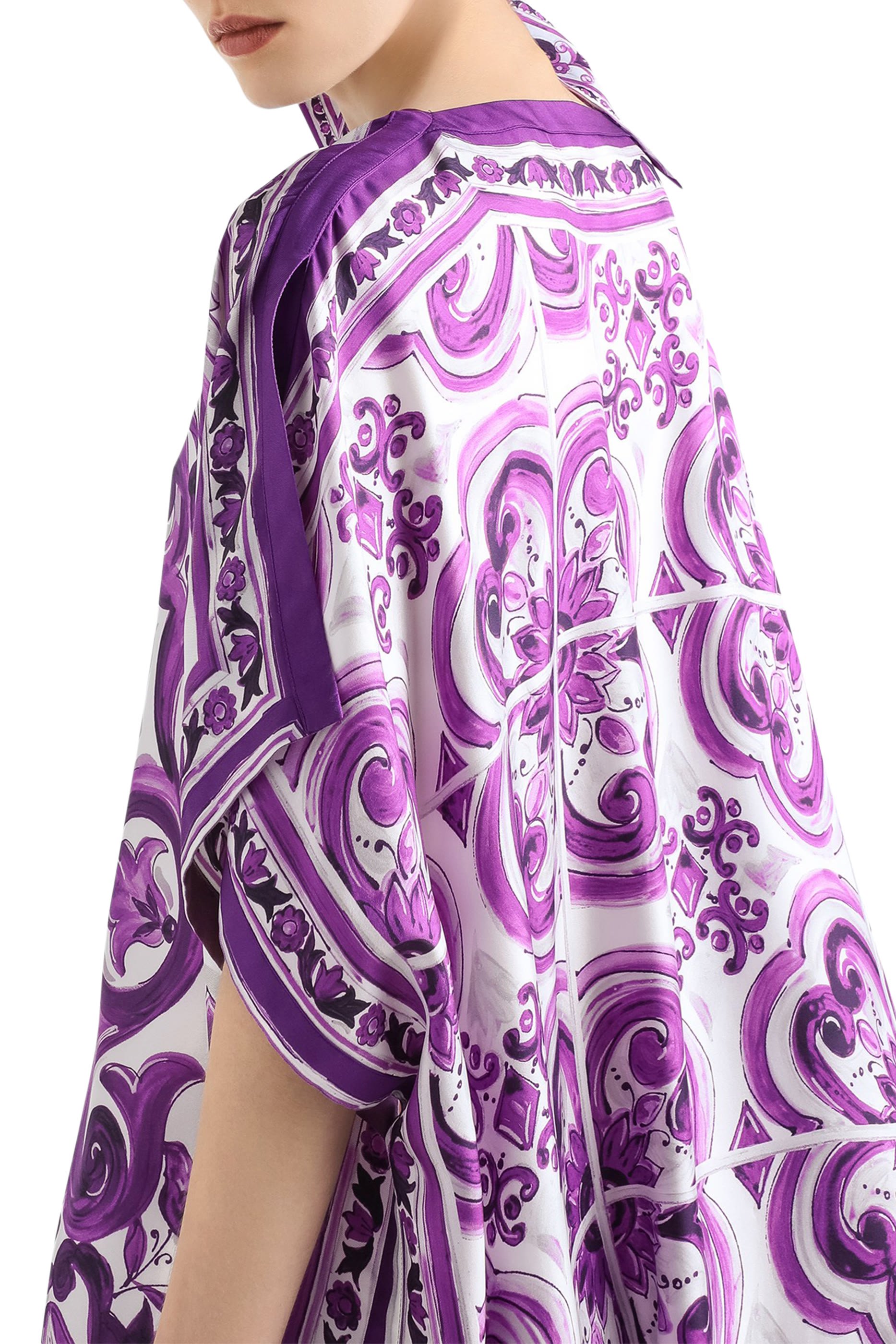 Majolica-Print Twill Caftan