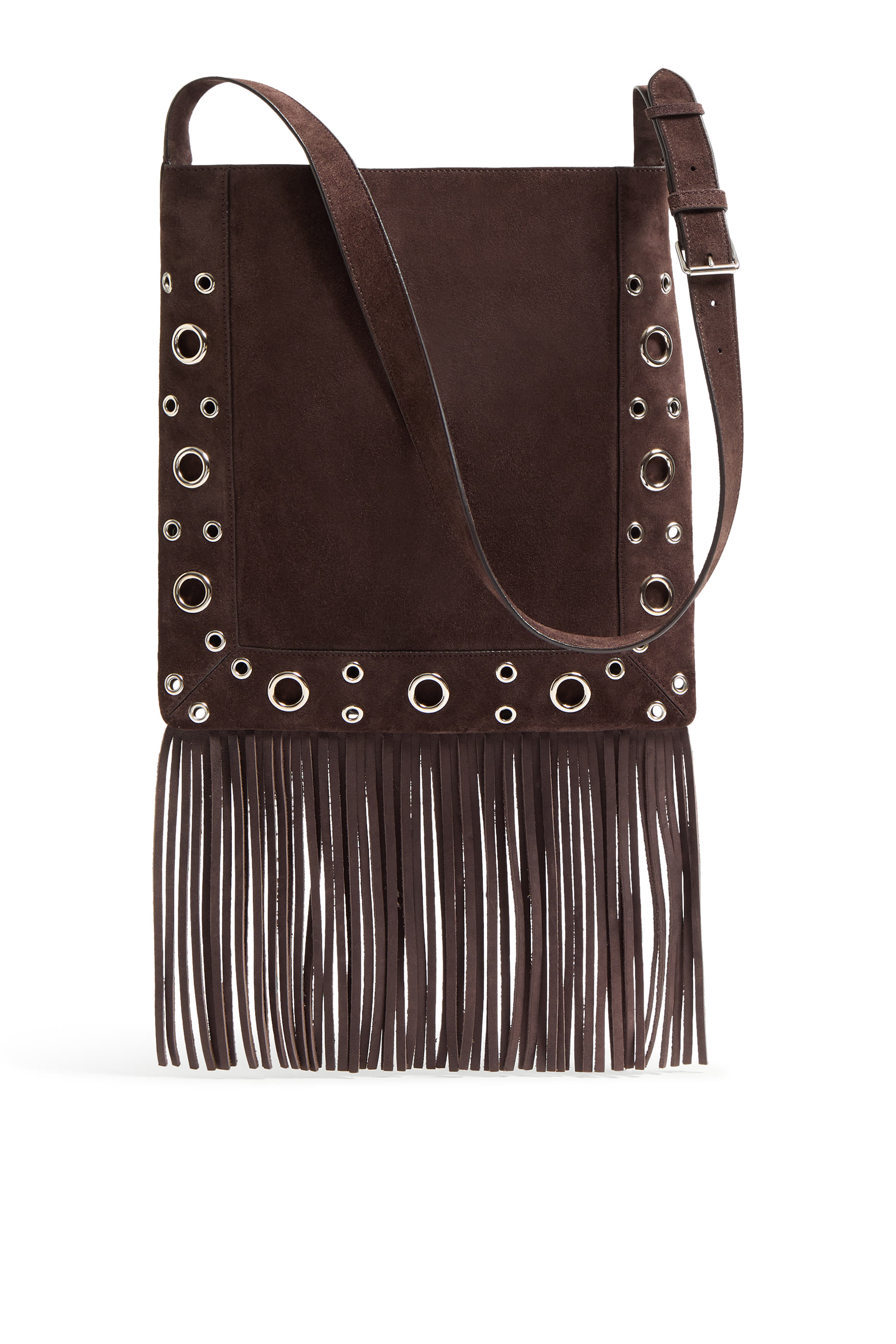 Nellcôte Suede Shoulder Bag with Fringes