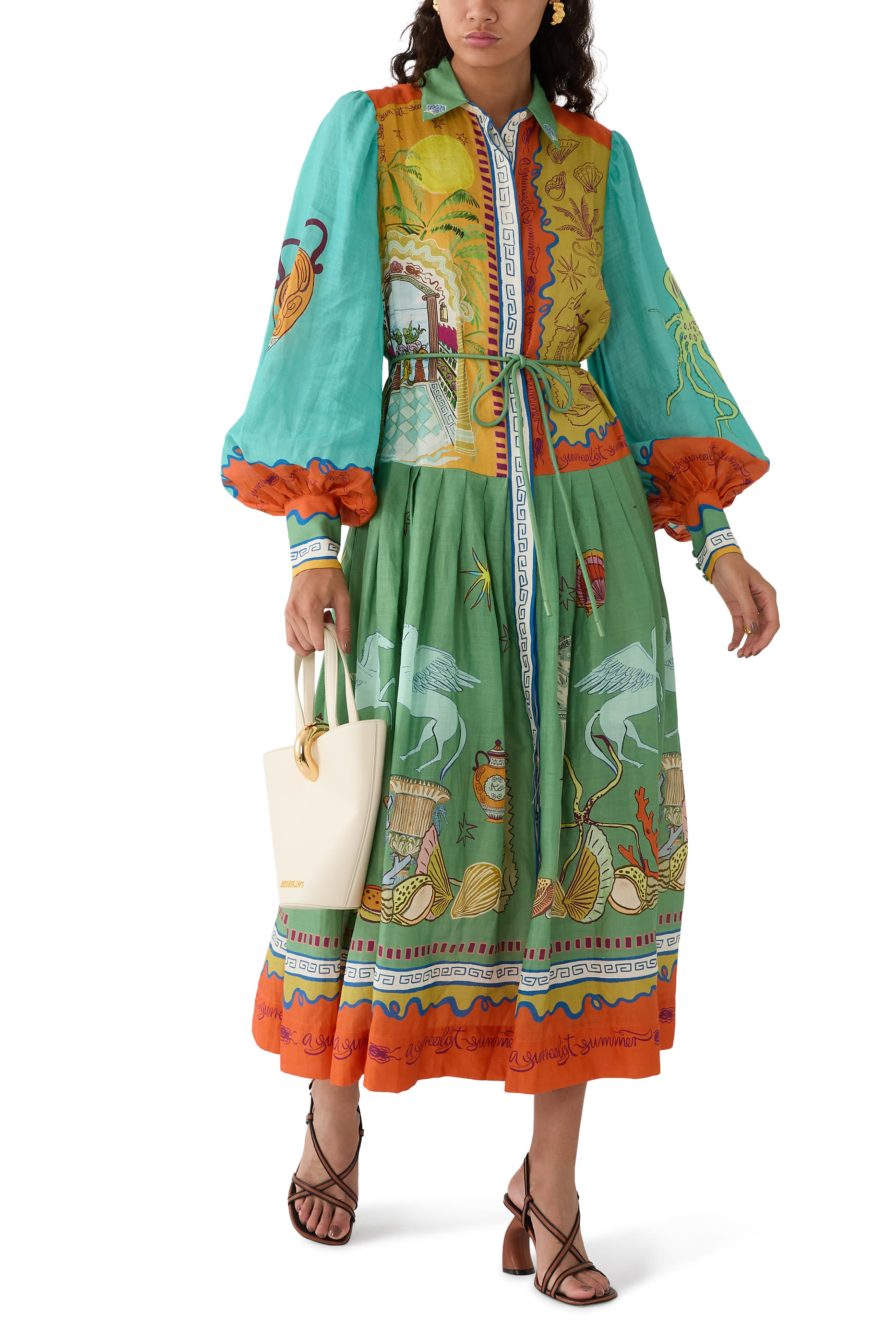 Surrealist Summer Ramie Shirtdress