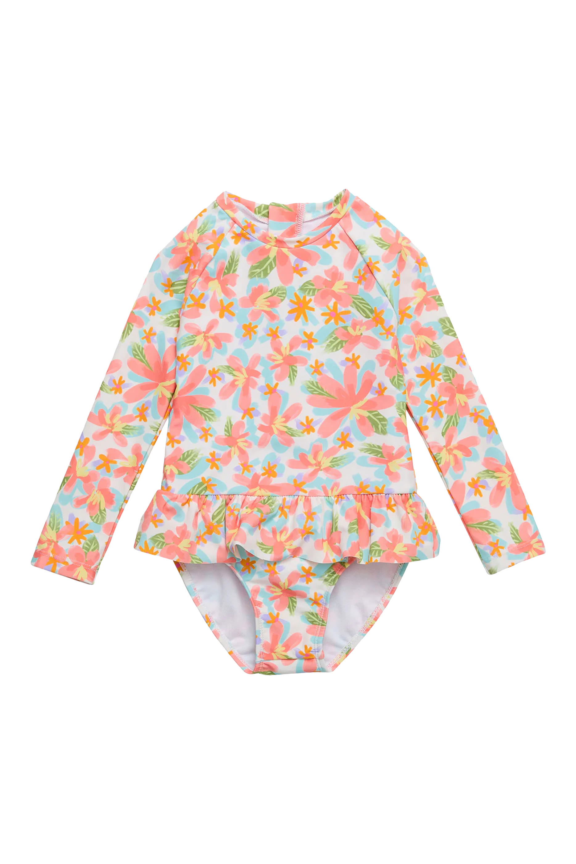 Kids Hawaiian Luau Sustainable Long Sleeve Surf Suit