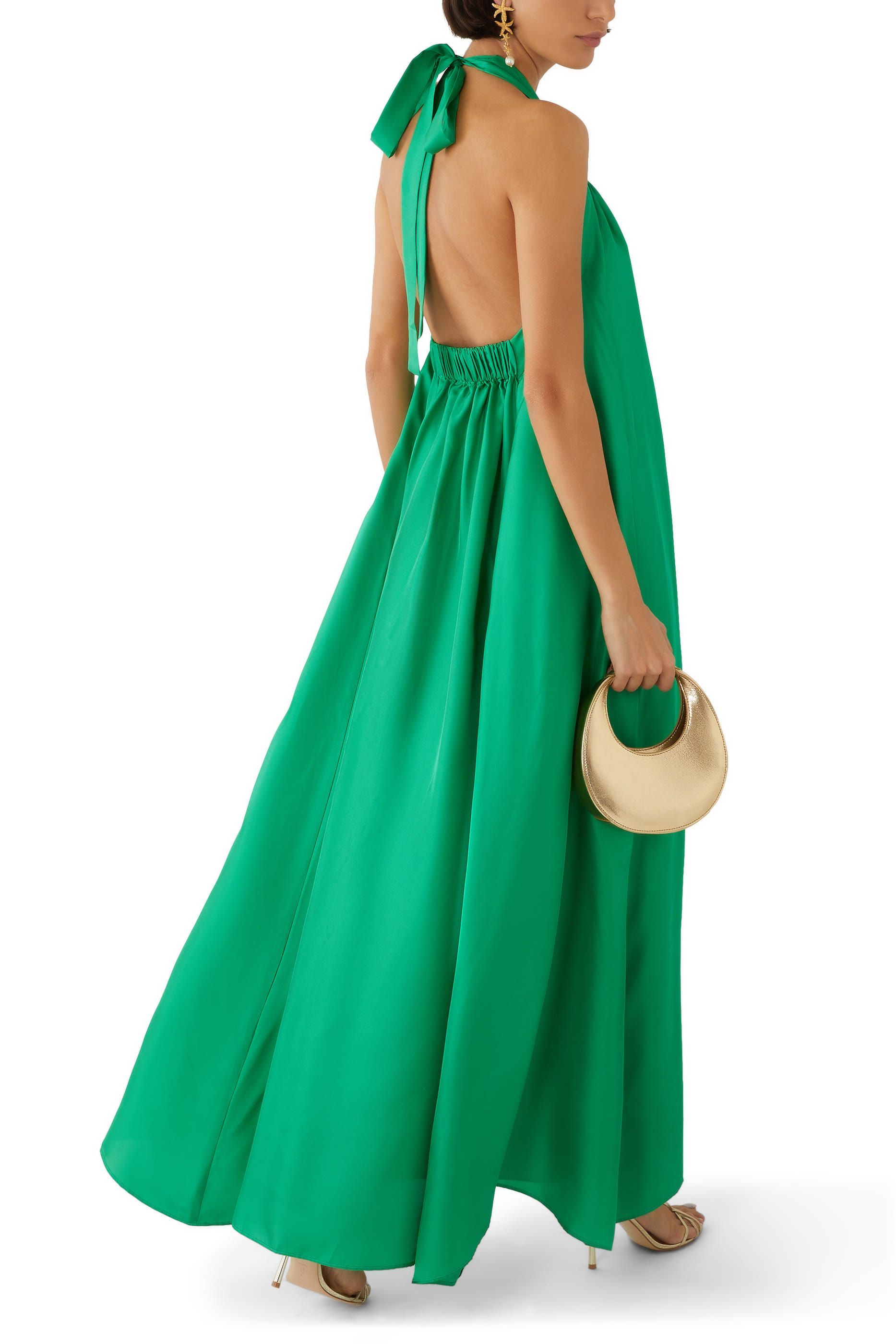 Tropea Halter Maxi Silk Dress
