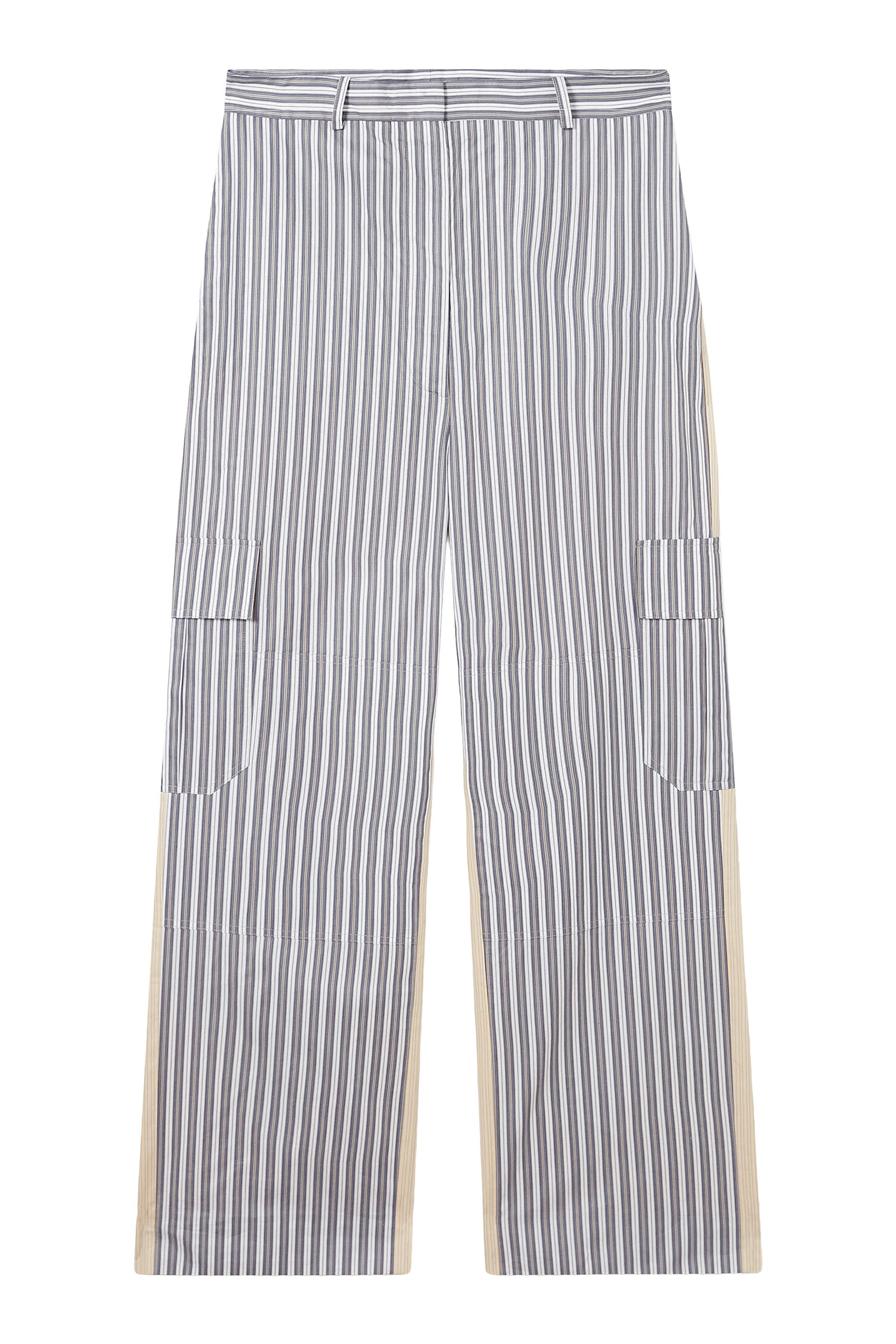 Oversized Mixed Stripe Cargo Trousers