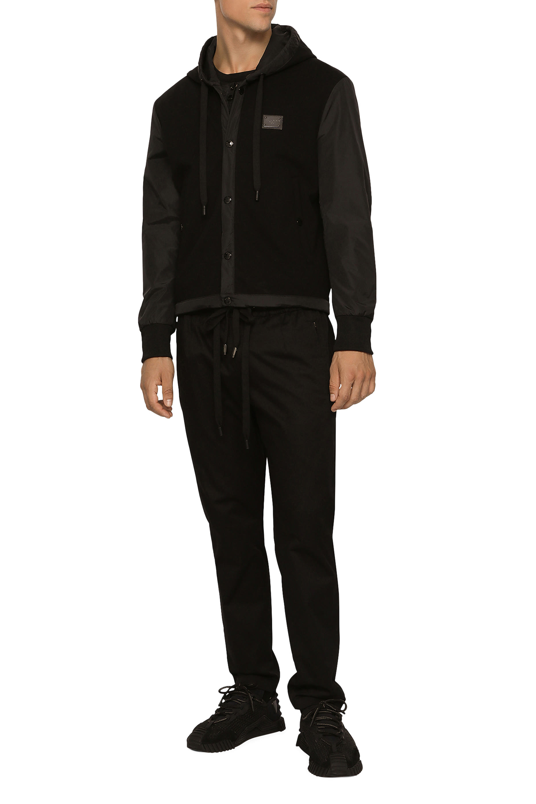 Logo Tag Stretch Cotton Jogging Pants