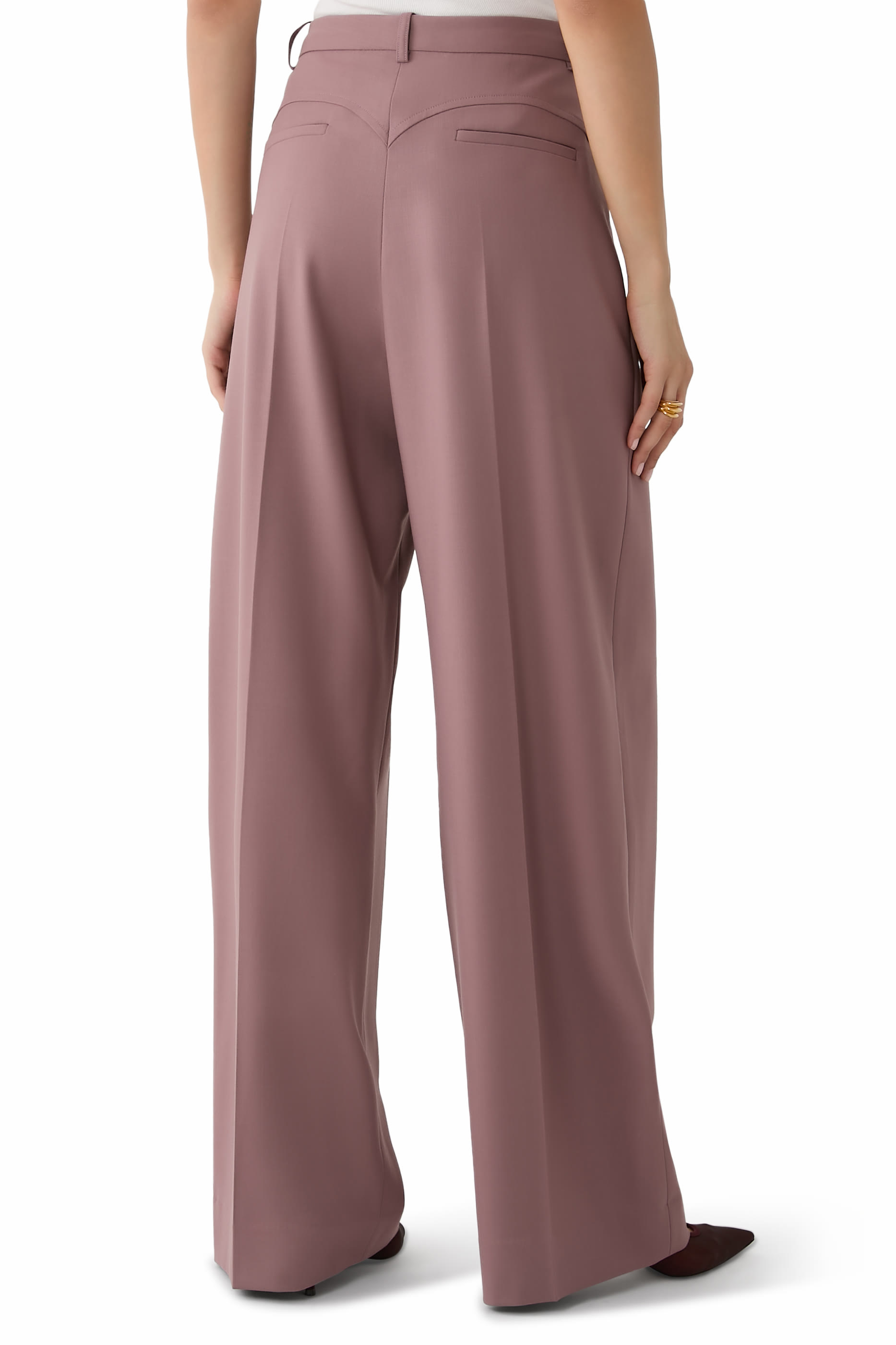 Alina Twill Wide-Leg Pants