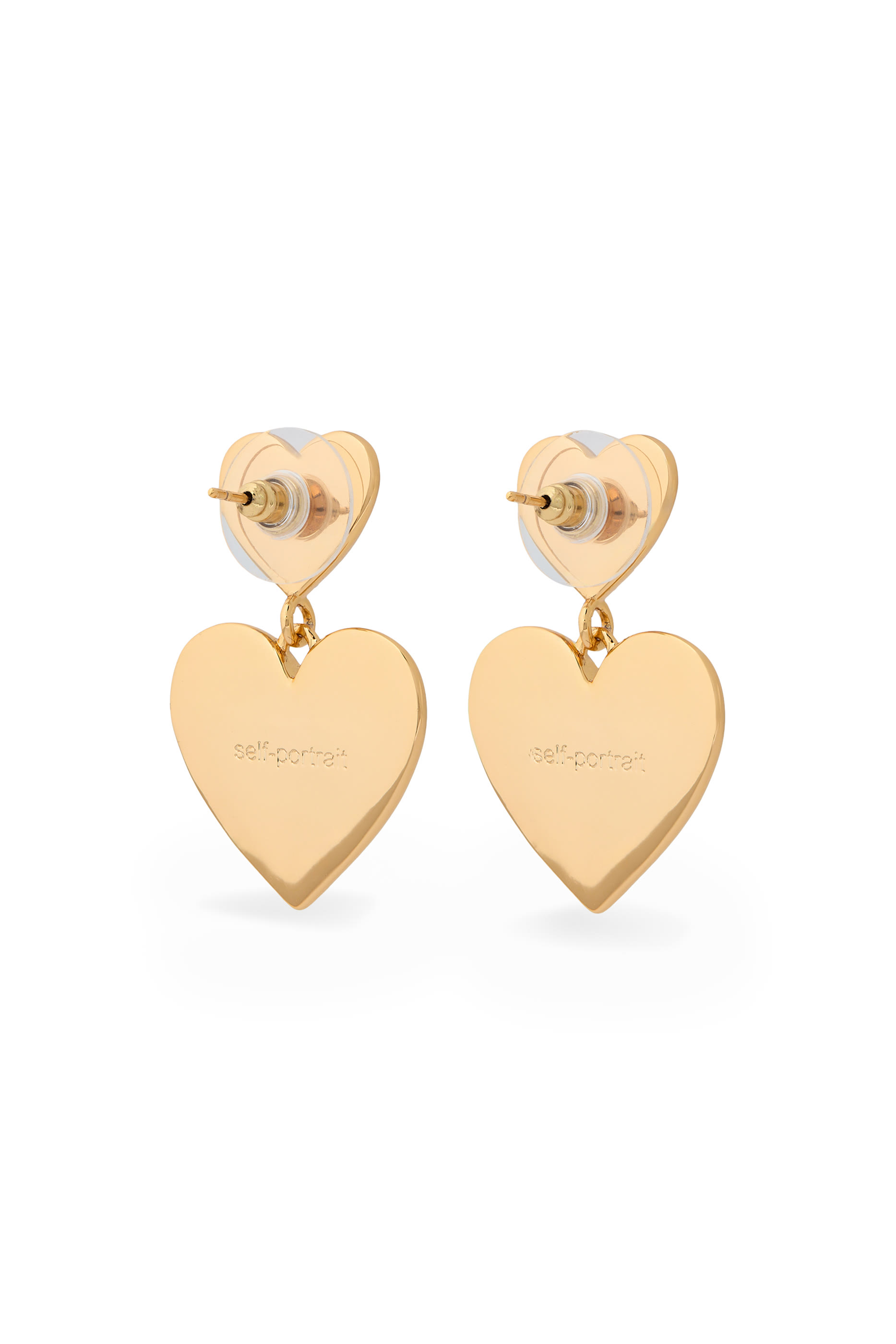 Gold Crystal Heart Tiered Earrings