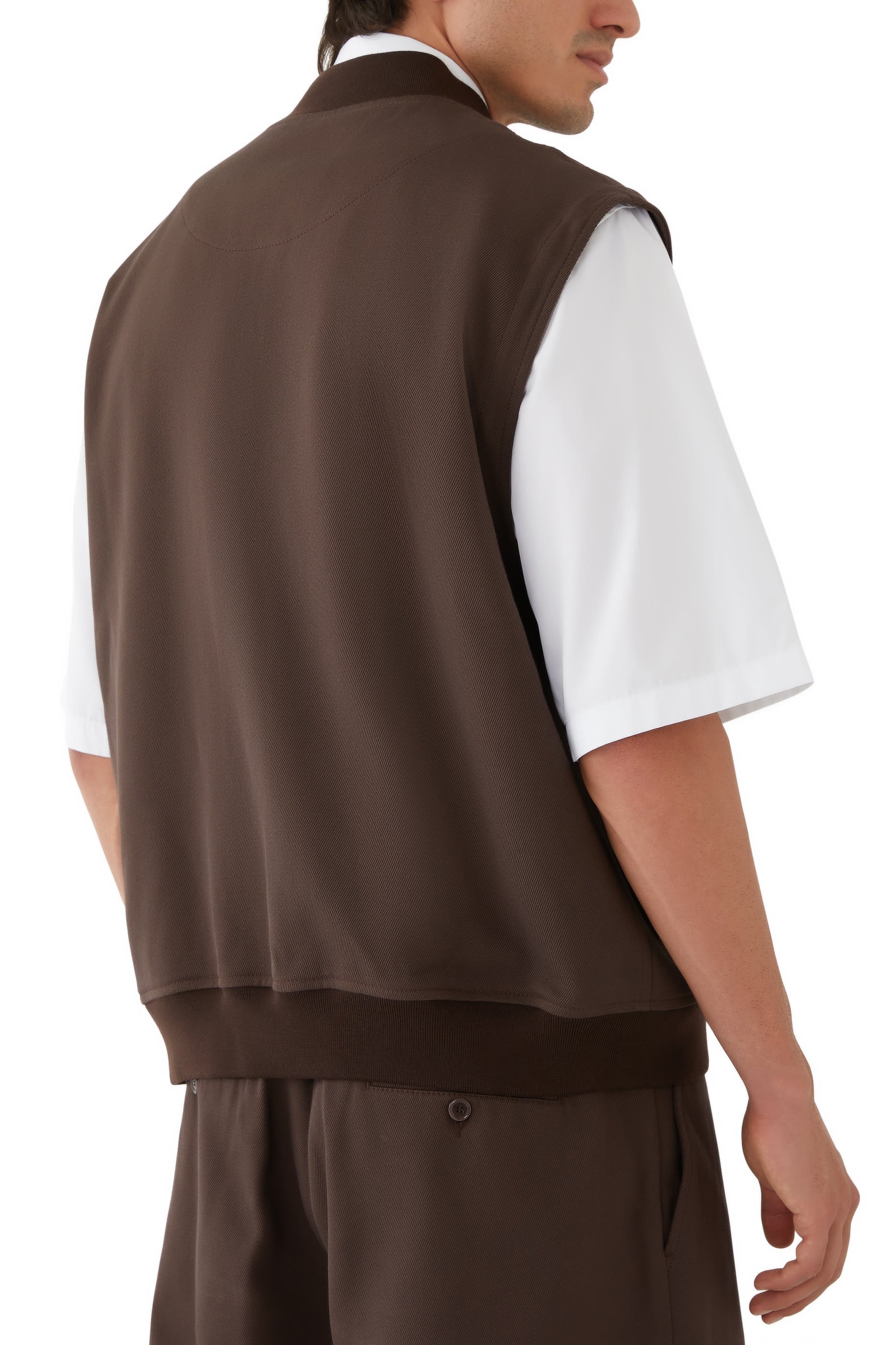 Outline Cotton Wool Zip Vest