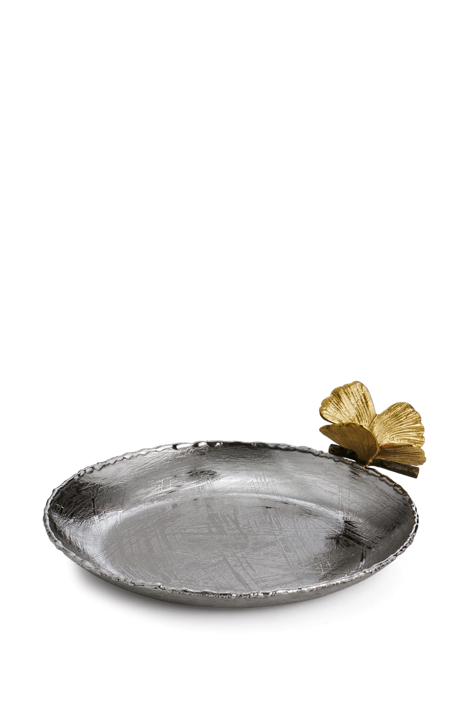 Butterfly Ginkgo Round Trinket Tray