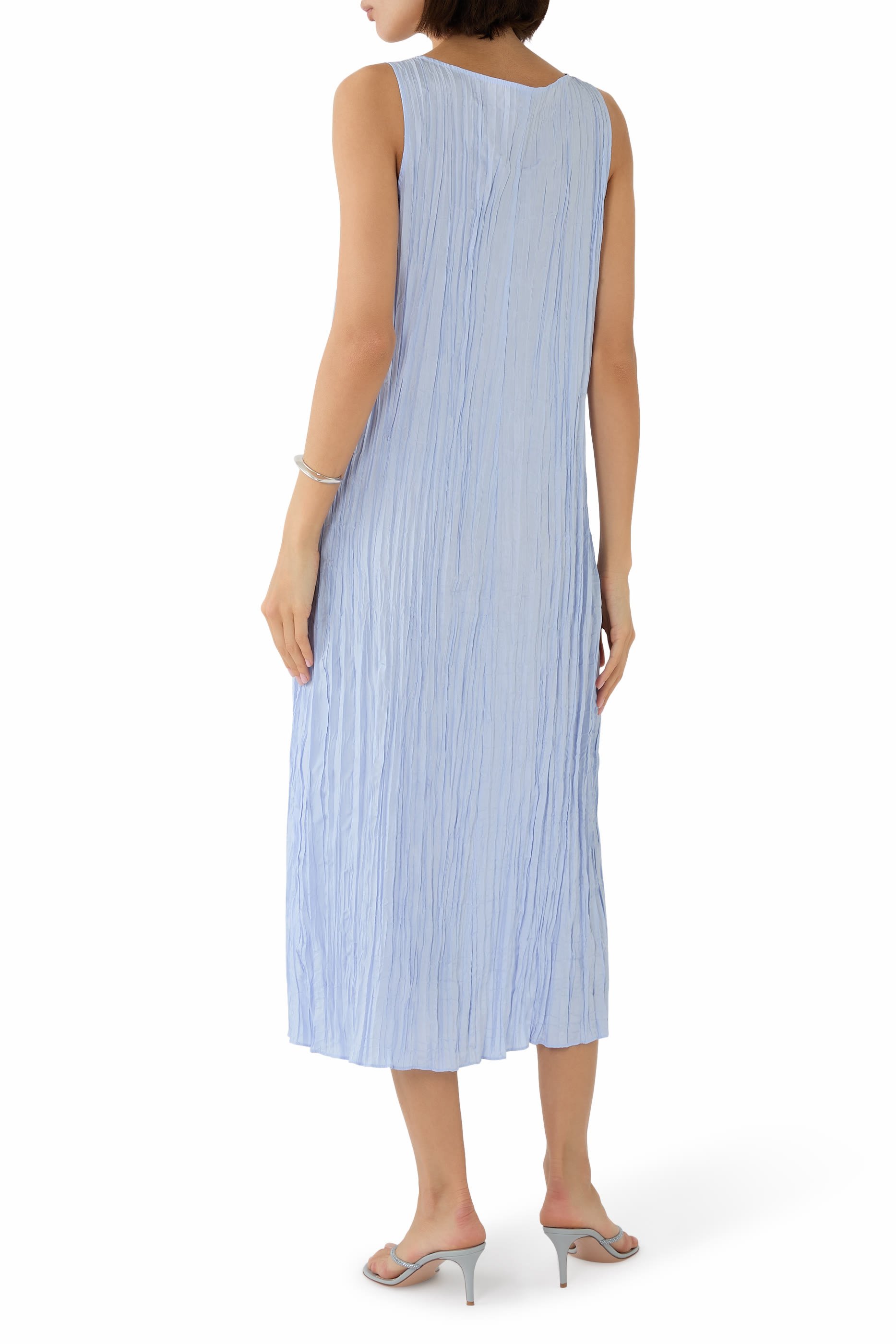 Crushed Silk V-Neck Dress