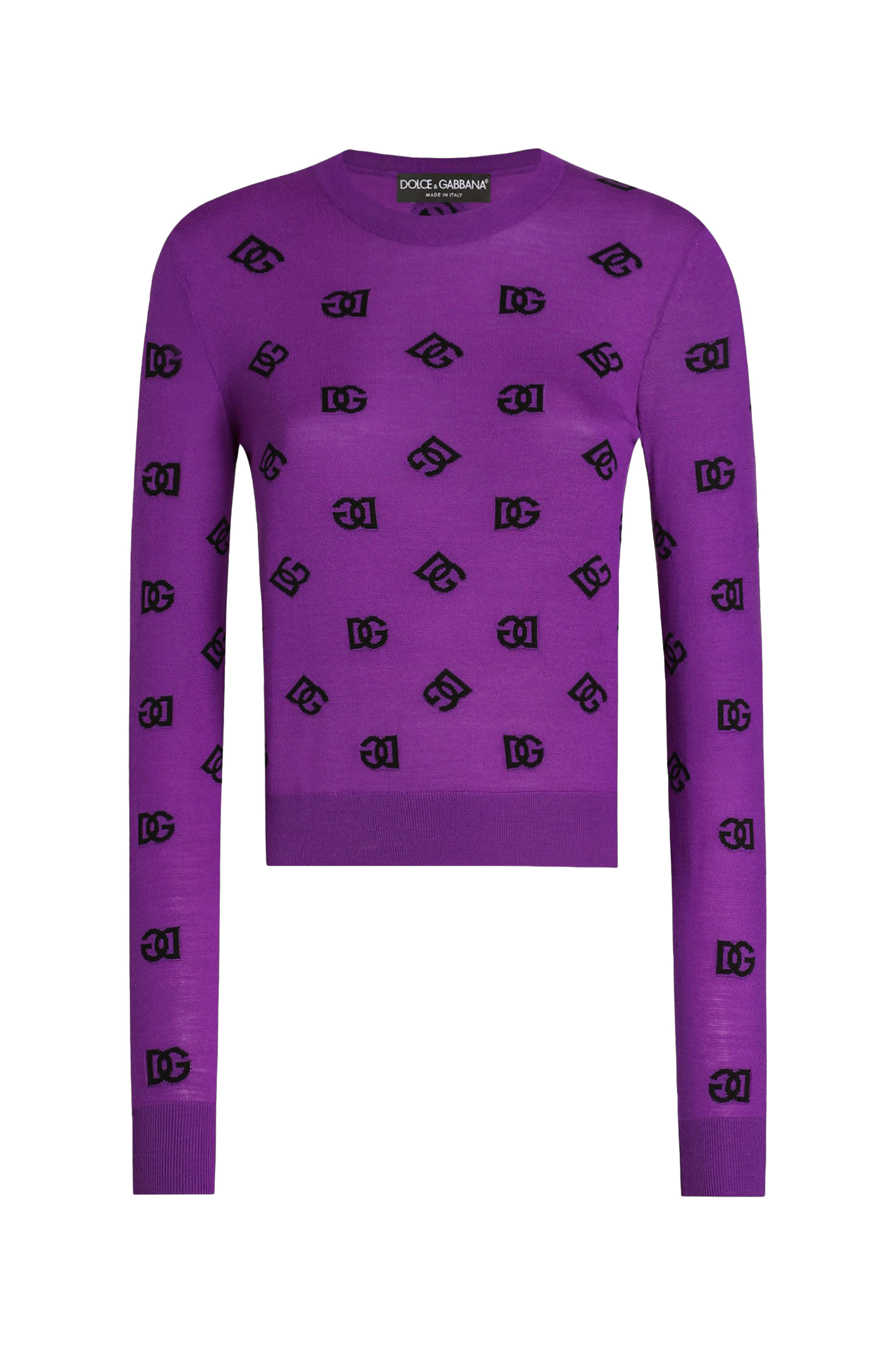Contrasting DG Logo Wool and Silk Jacquard Sweater