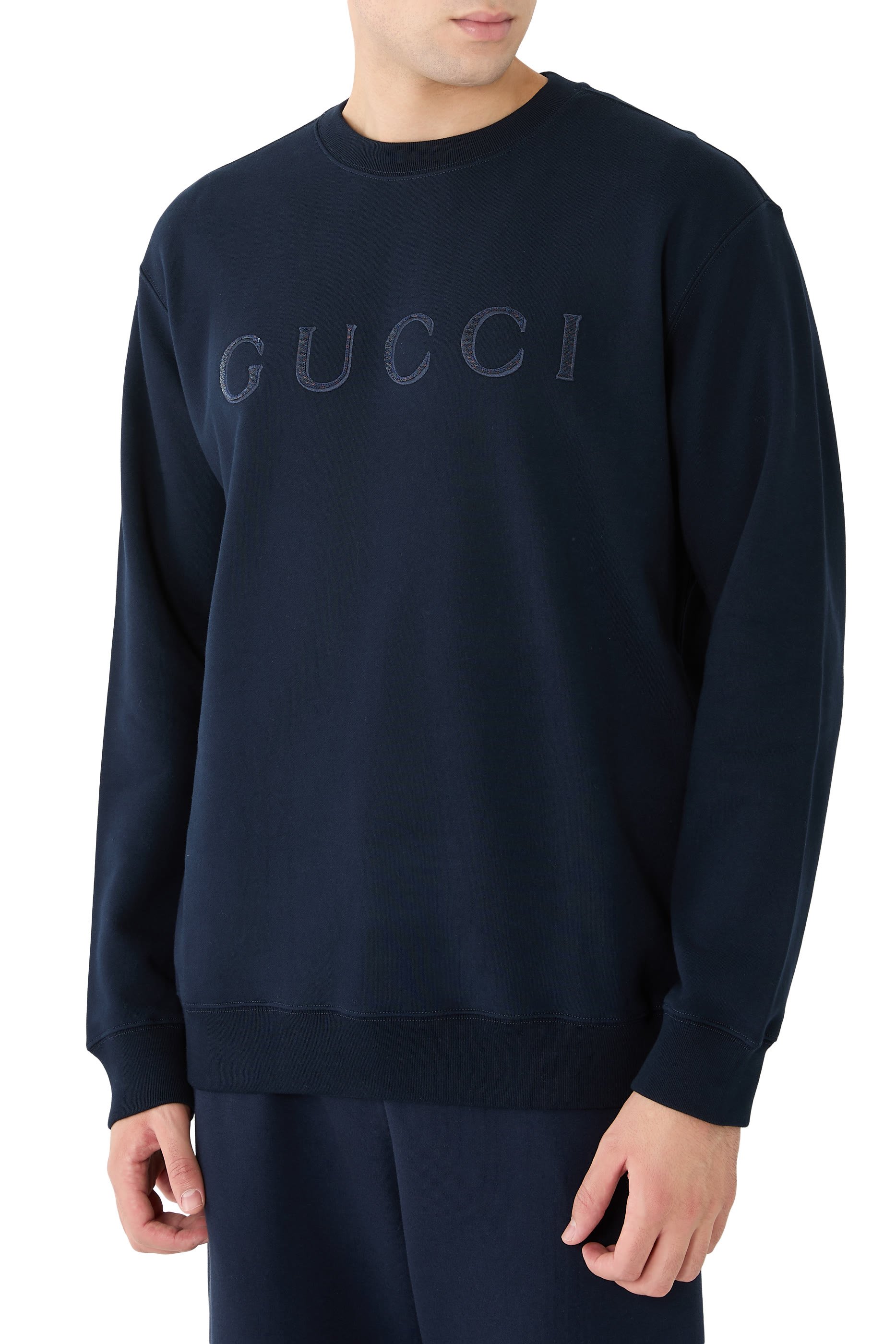Logo Embroidery Cotton Jersey Sweatshirt
