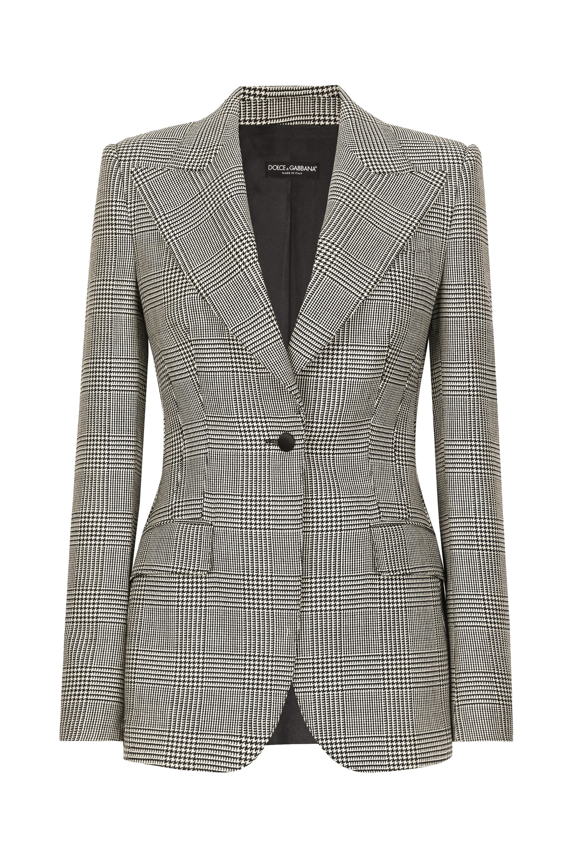 Single-Breasted Glen Plaid Jacket