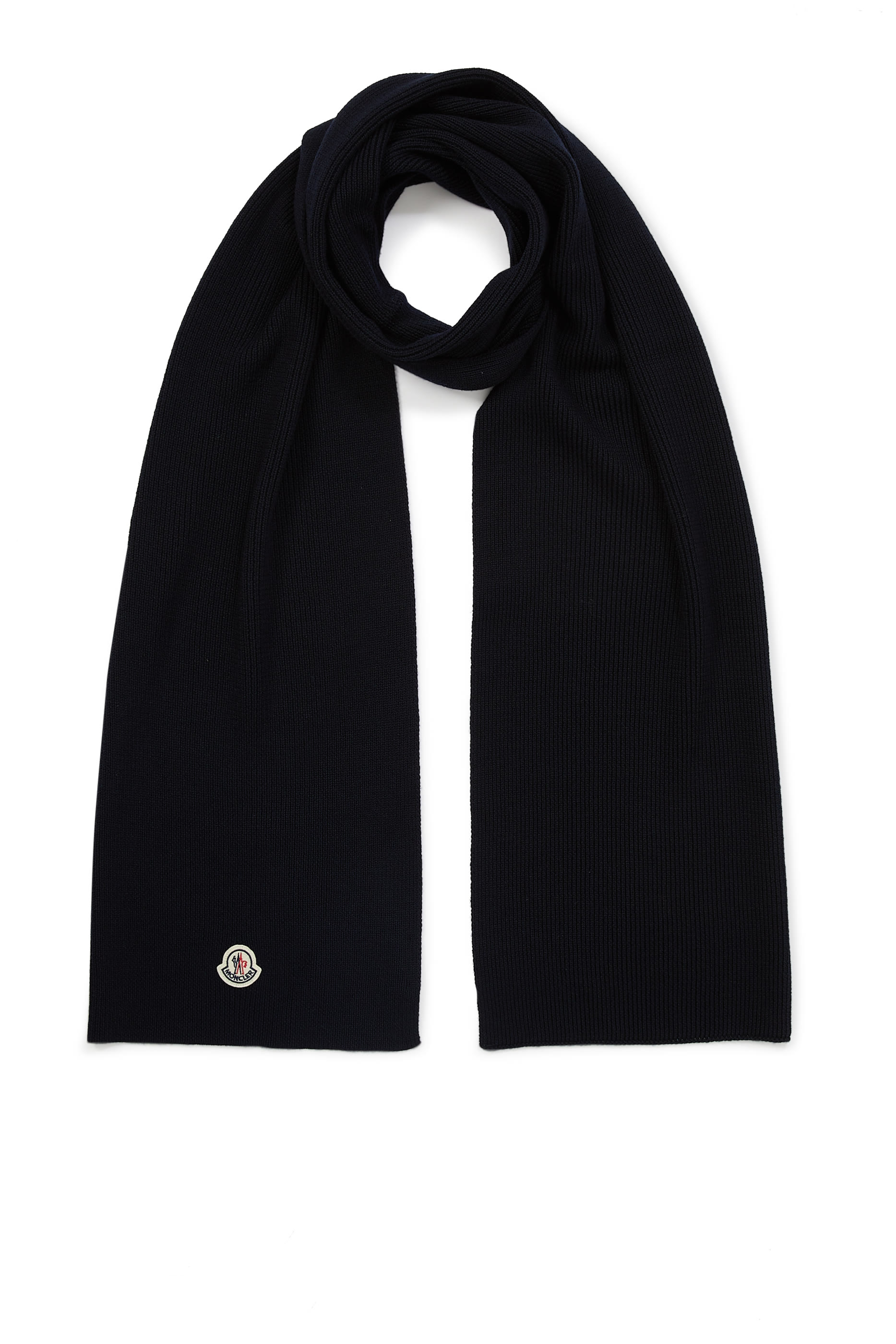 Ribbed Knit Wool Scarf