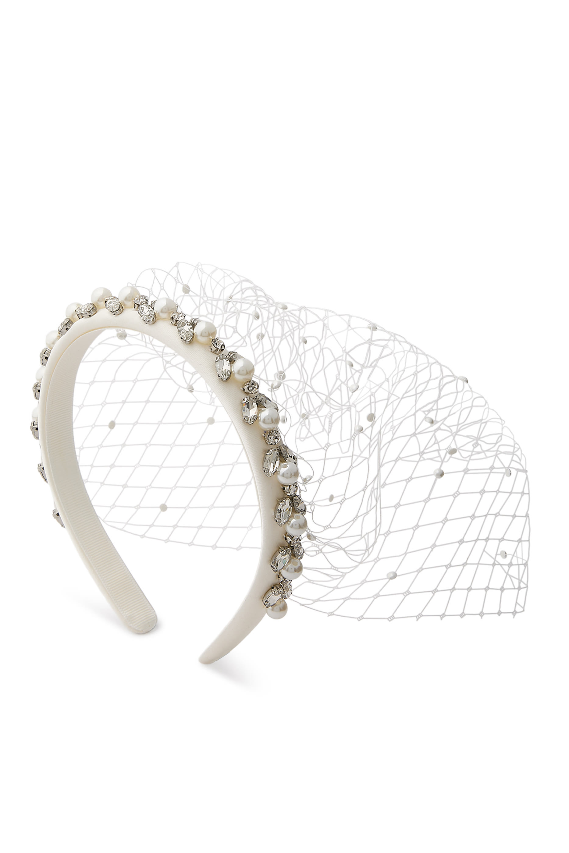 Pearl Embellished Veil Headband