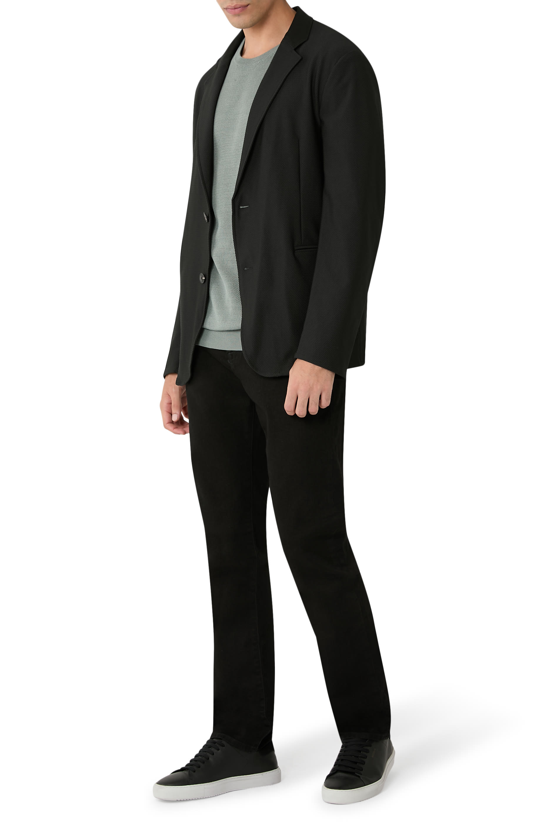 3D Micro-Textured Effect Single-Breasted Jacket