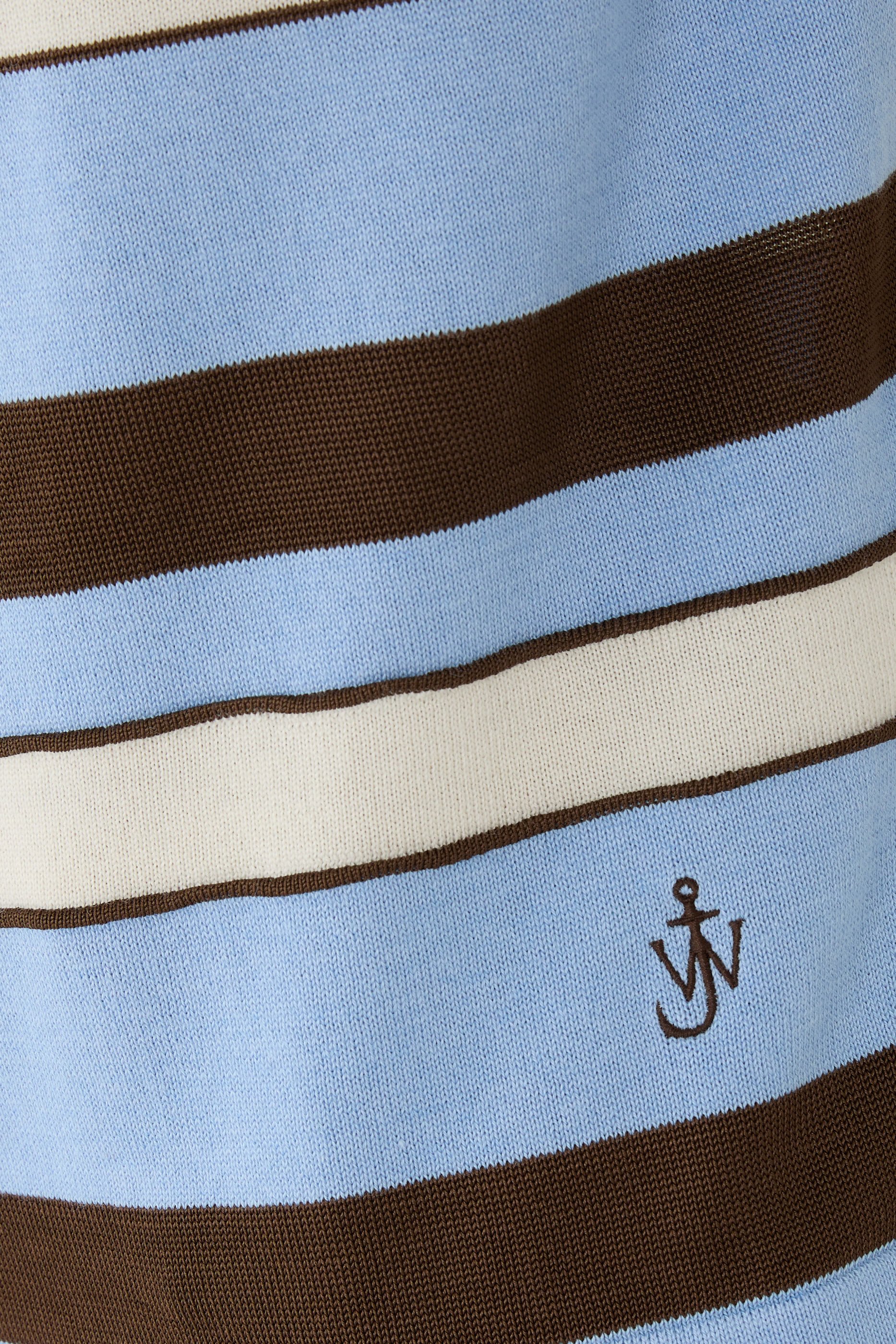 Knit Stripe Rugby Polo Top