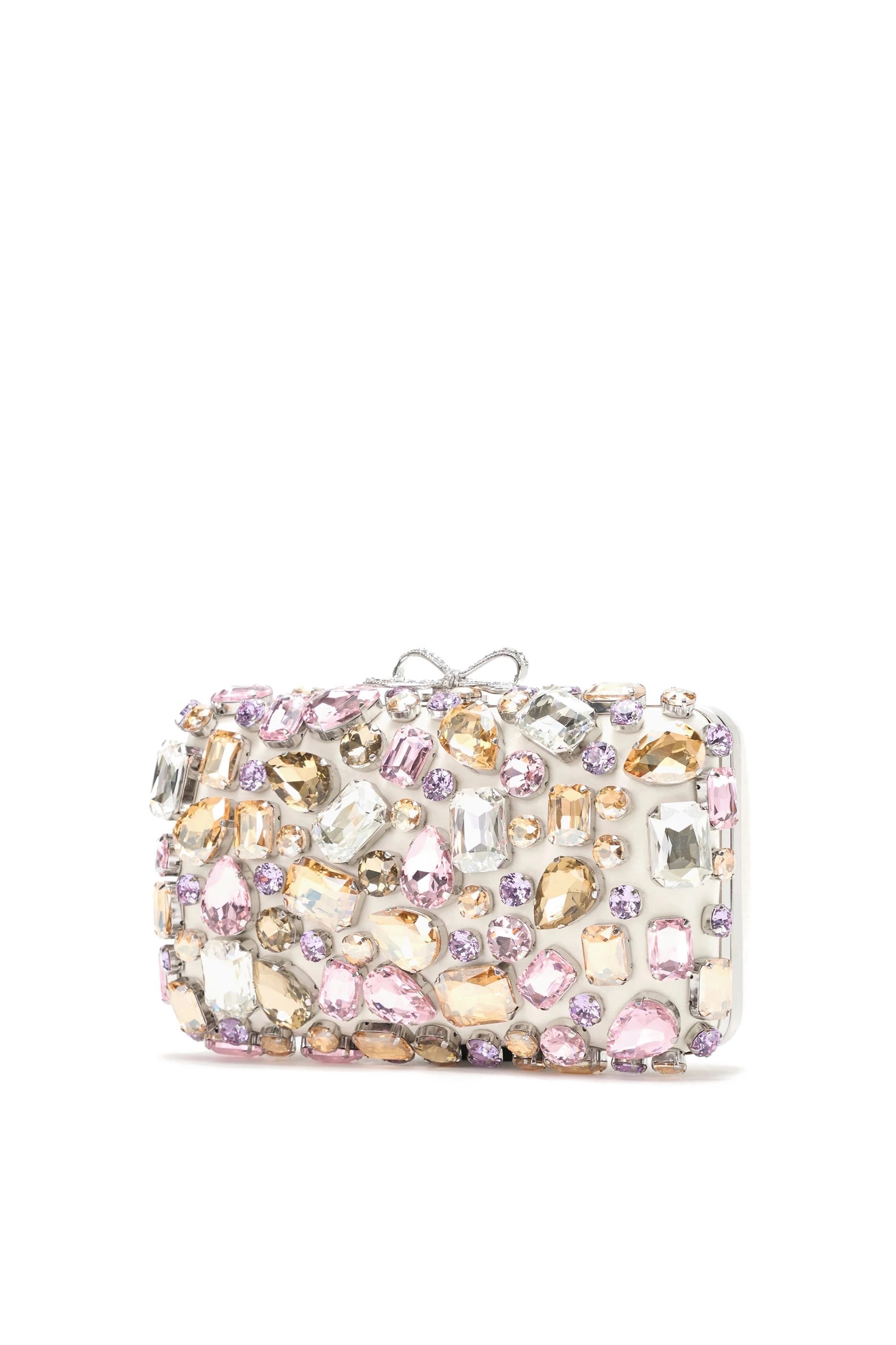 Multi Crystal Embellished Clutch Bag