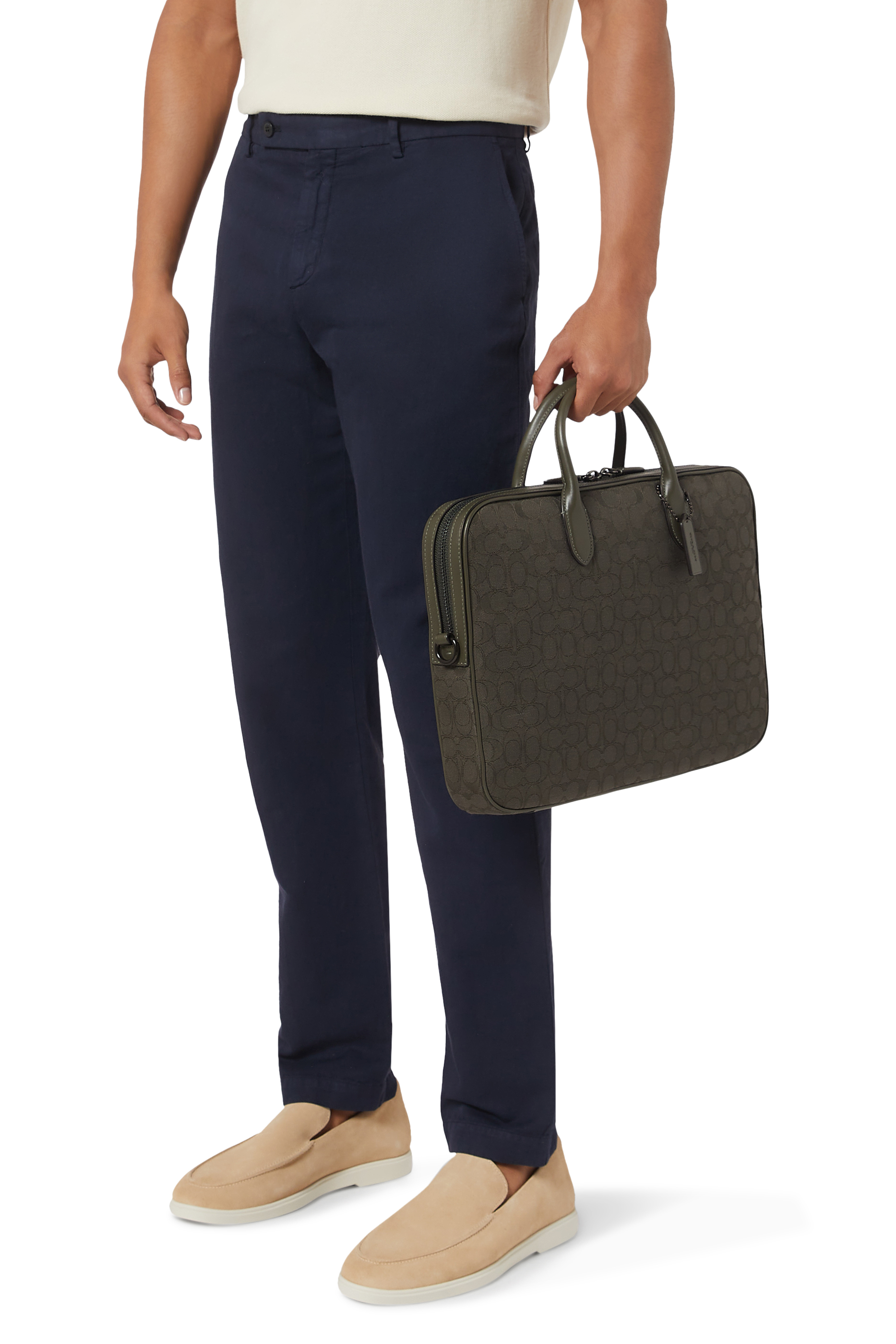 Theo Work Bag In Signature Jacquard