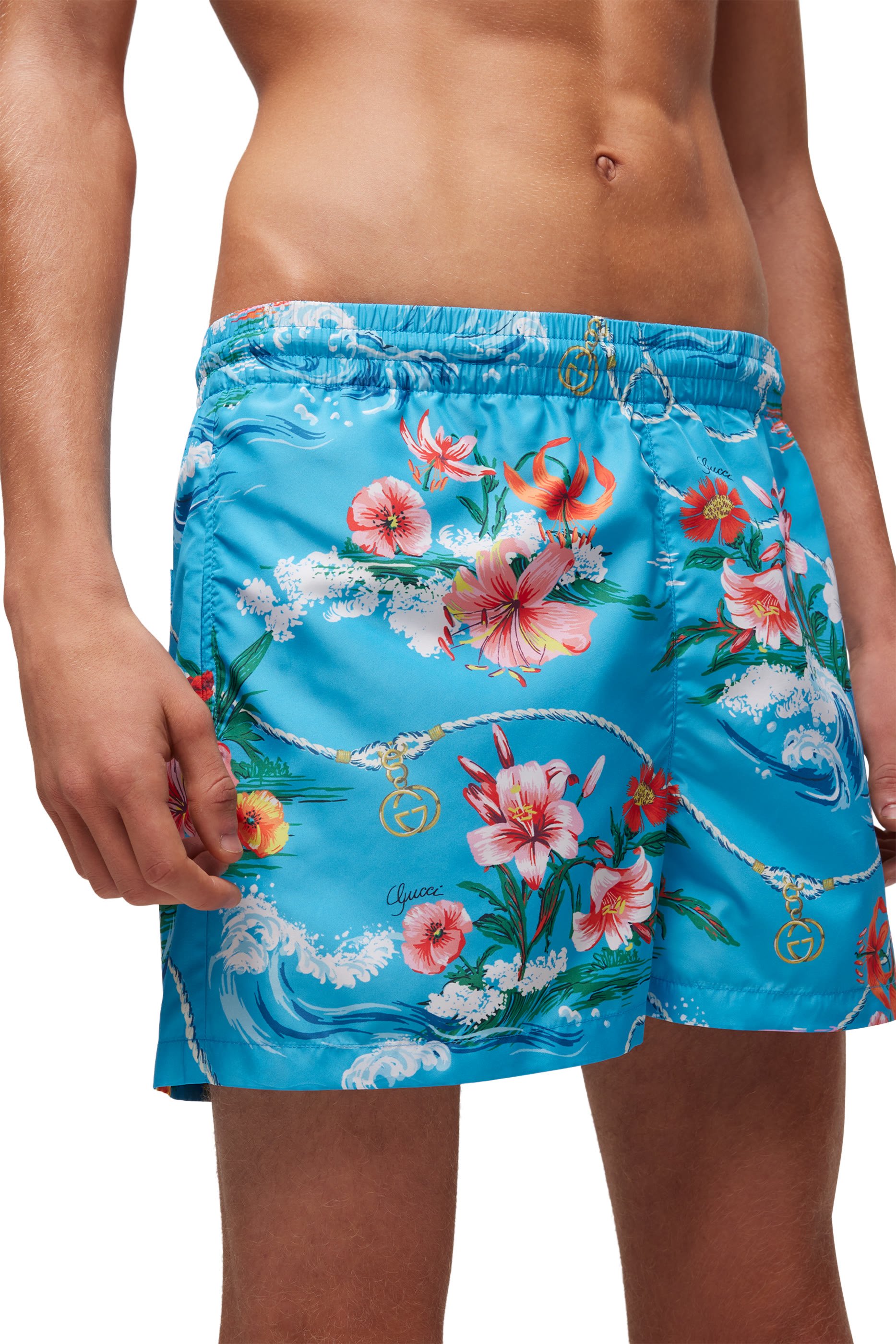 Printed Nylon Swim Shorts