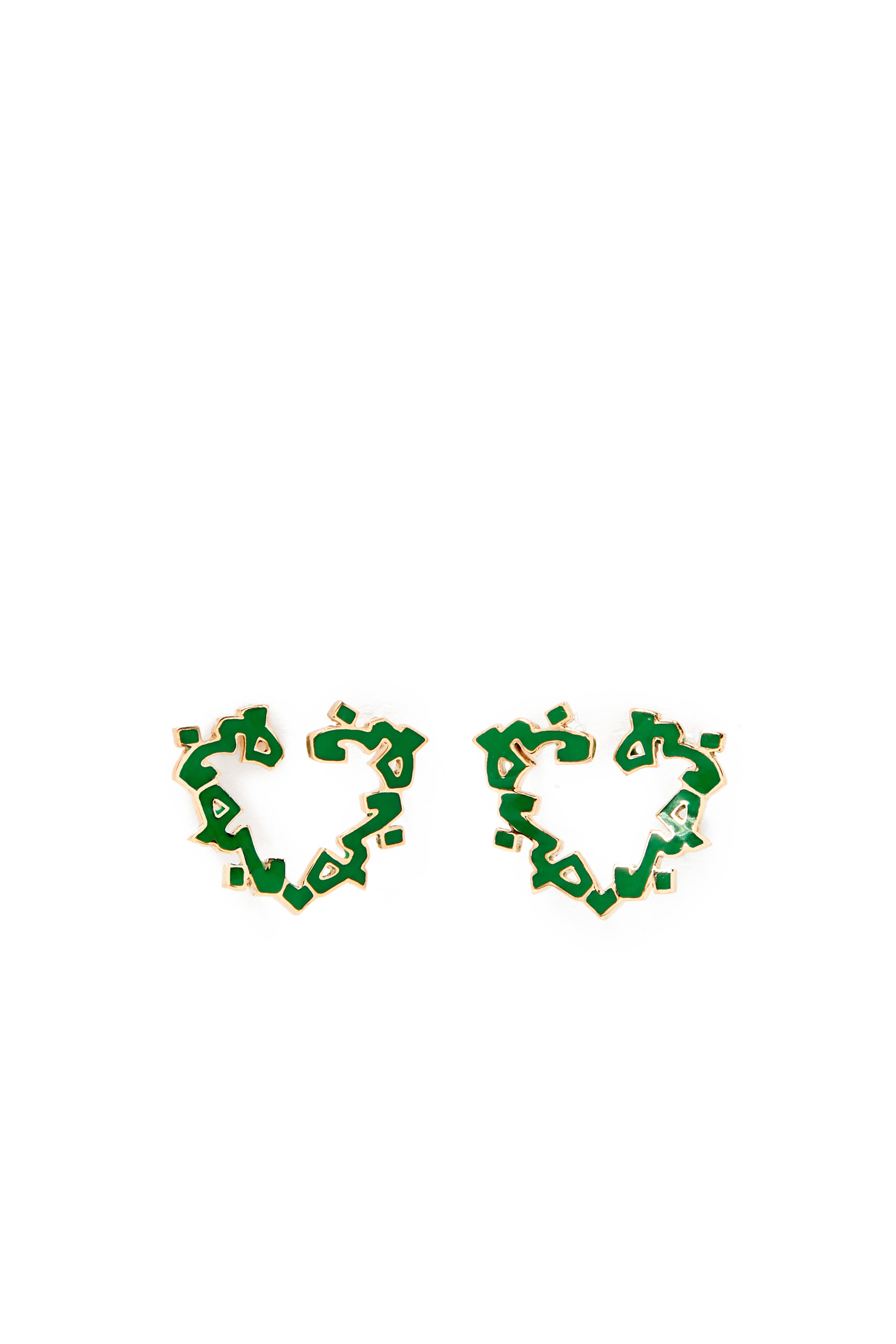 Green Enamel 'Al Hobb' Earrings