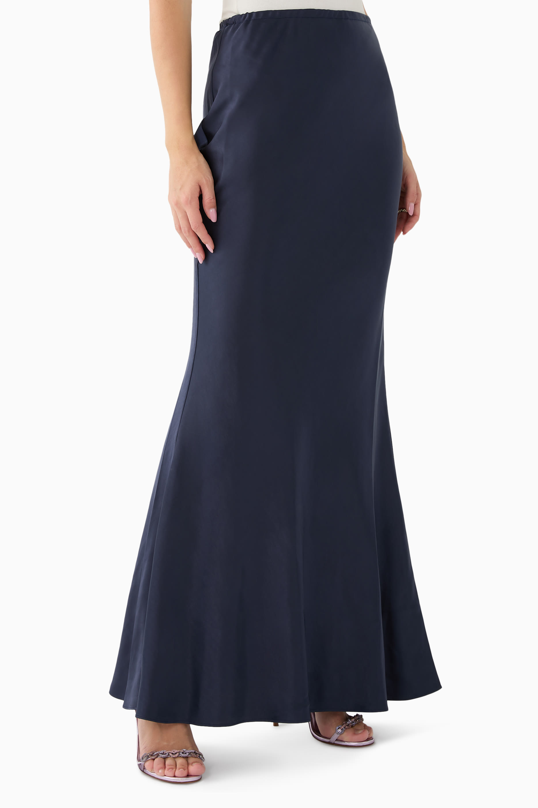 self portrait navy metallic boucle maxi dress self-portrait - Navy Metallic Boucle Maxi Dress