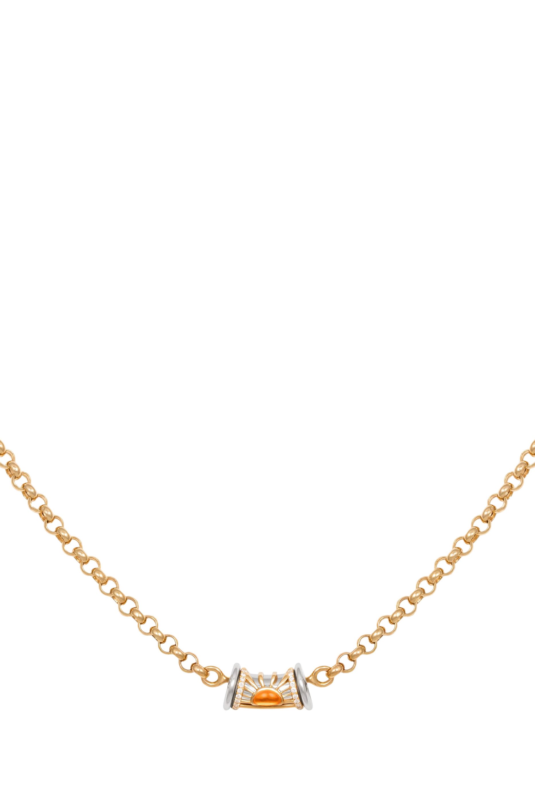 Warrior Dawn Necklace, 18k Yellow Gold & Citrine, Diamonds