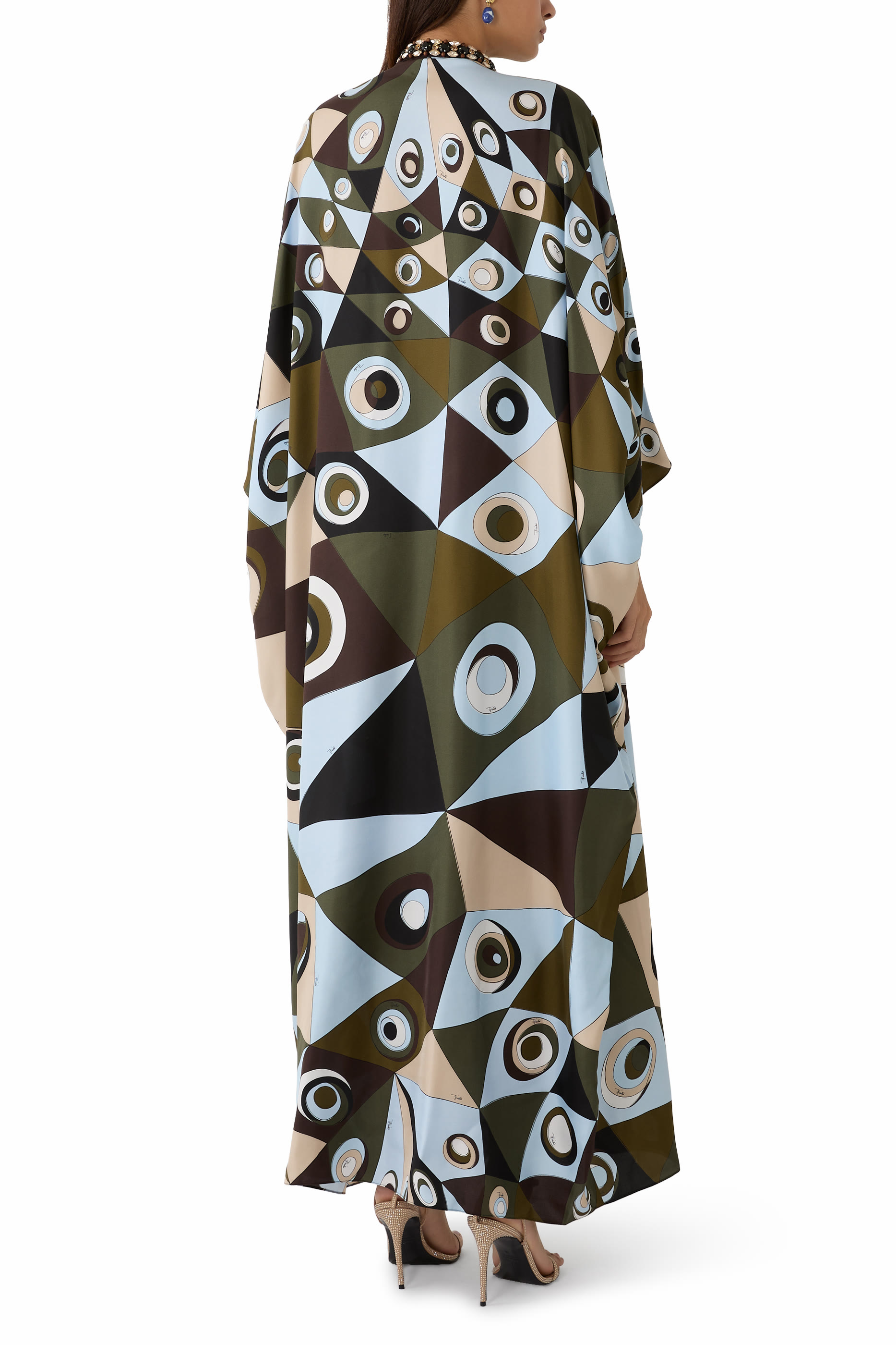 Occhi Print Silk Kaftan
