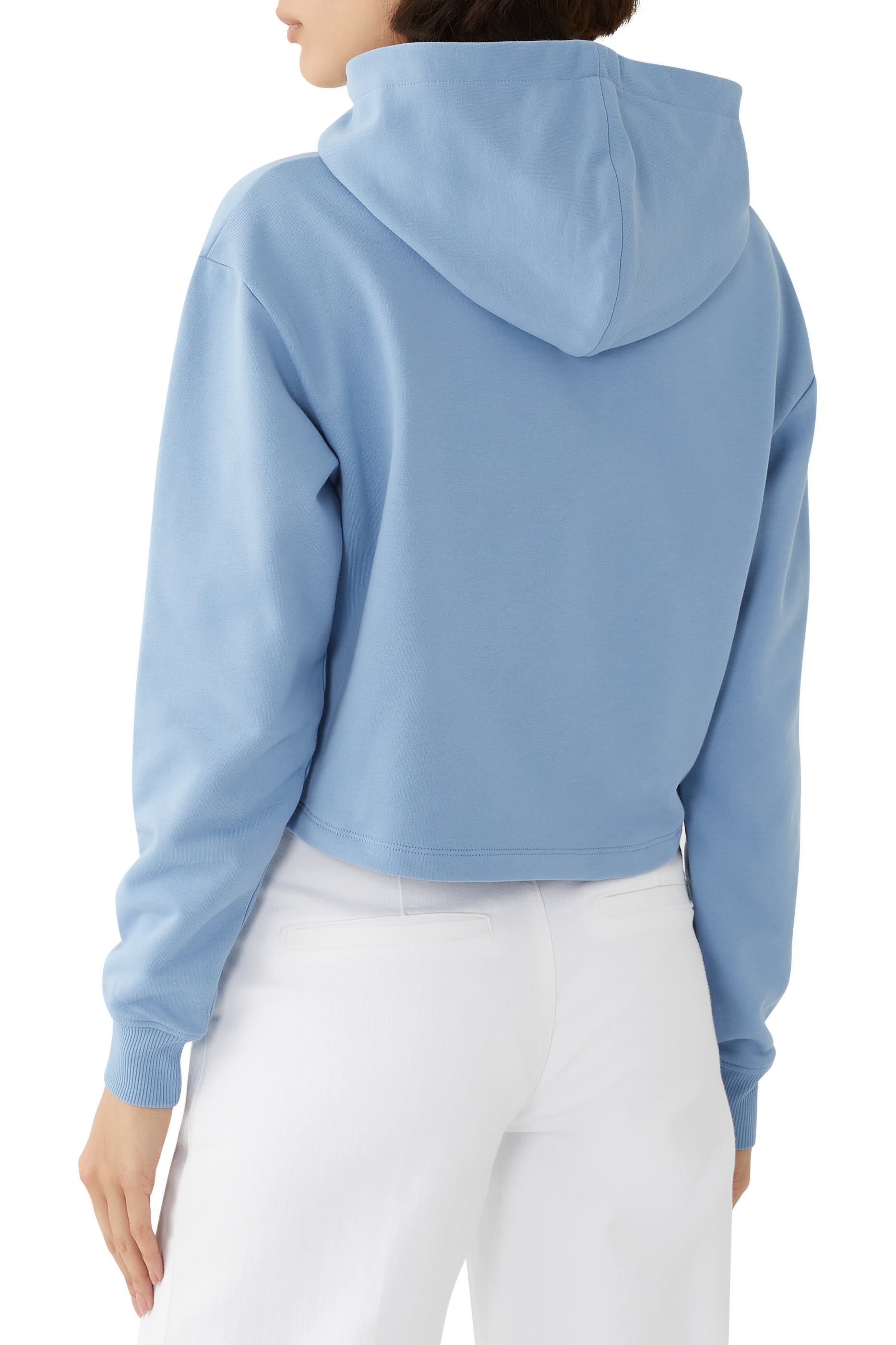 Flock Detail Cropped Hoodie