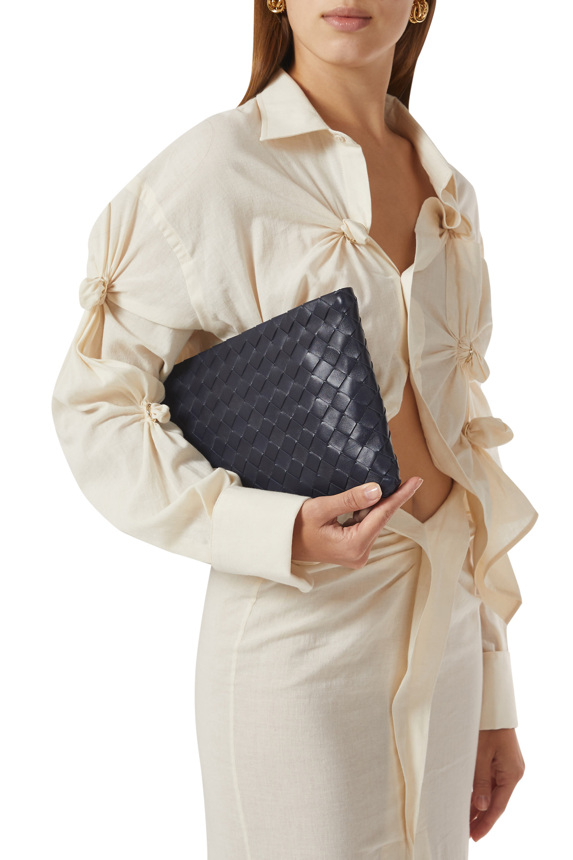 Medium Intrecciato Leather Pouch