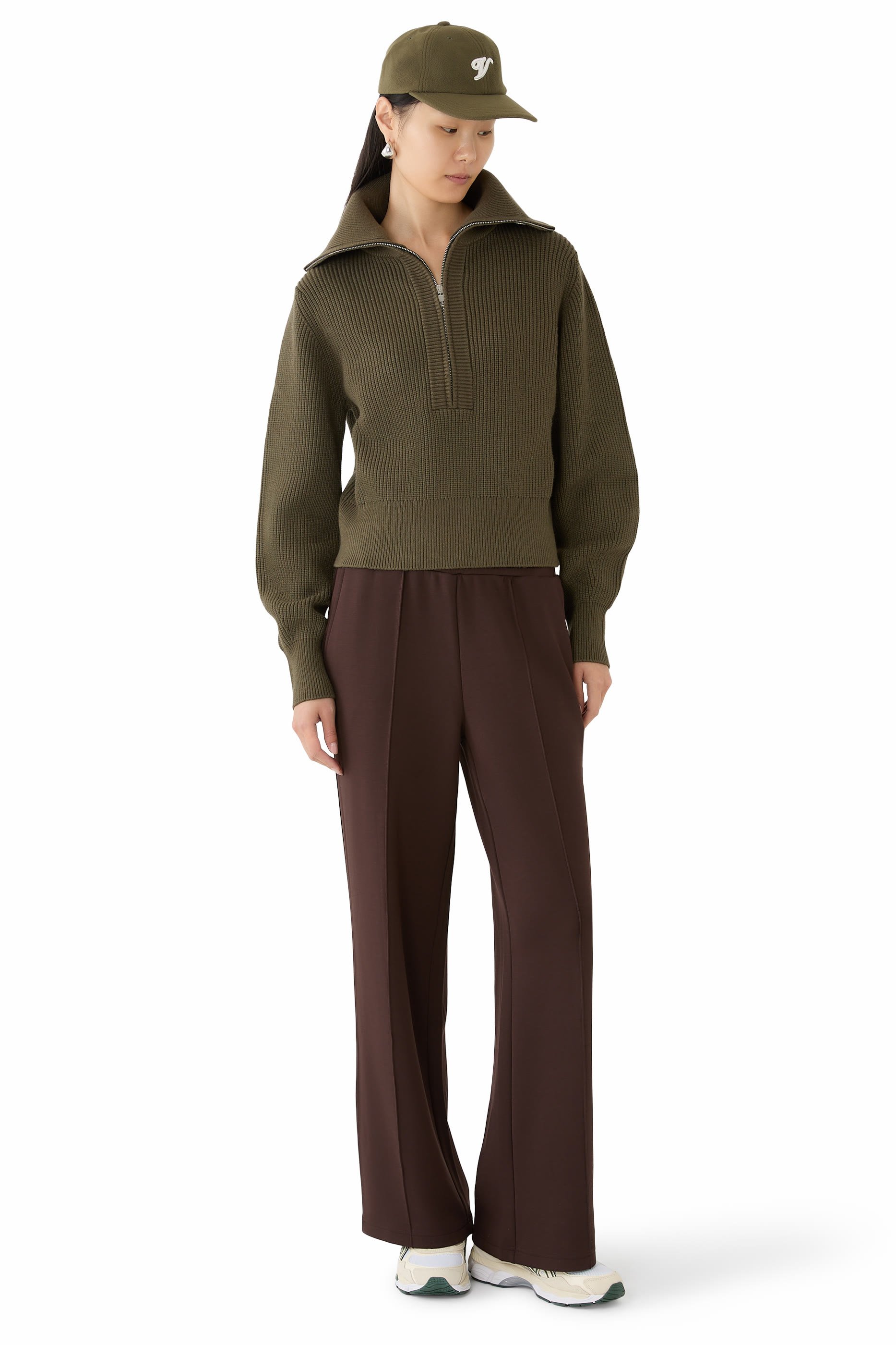  Maura Half-Zip Rib Knit 