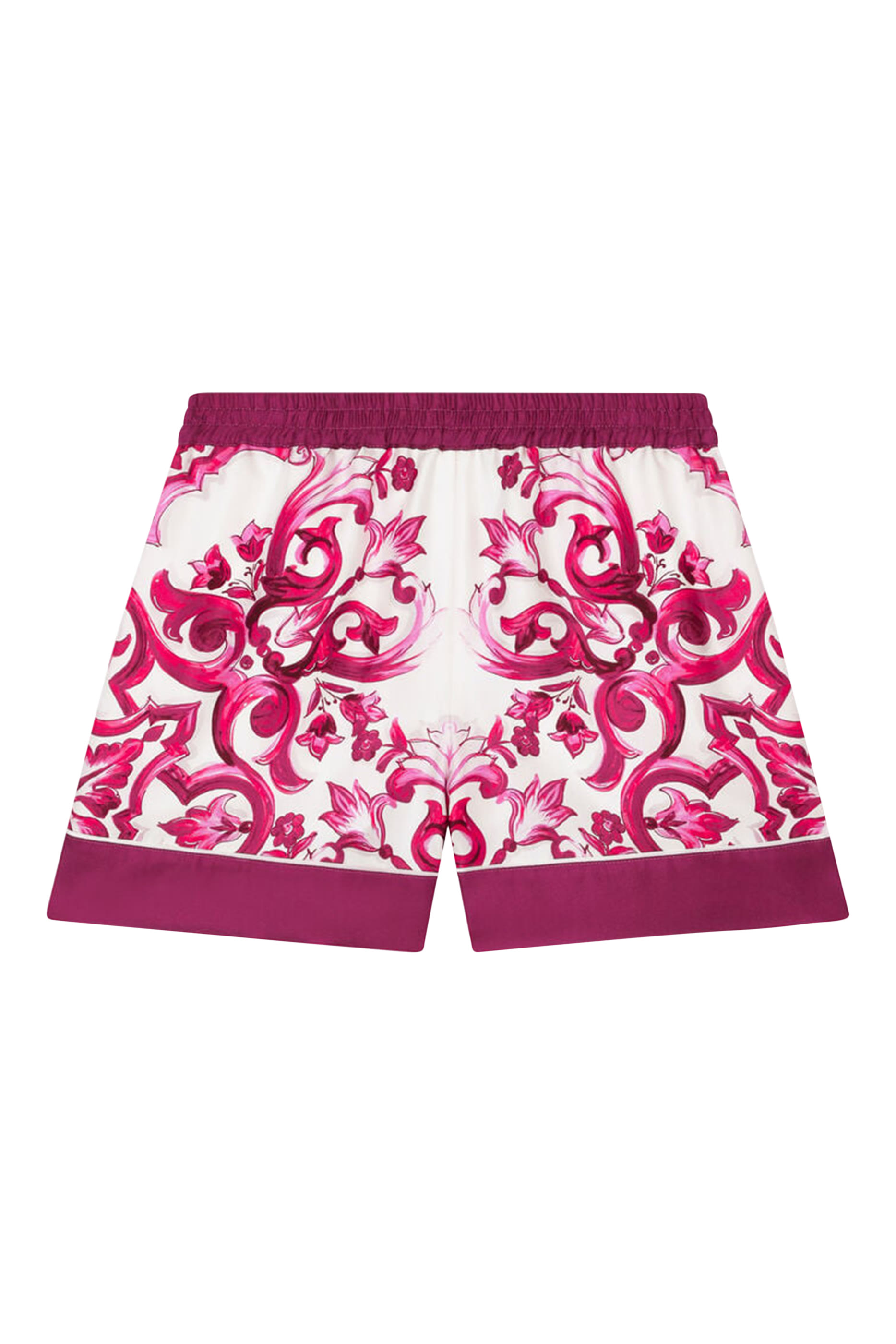Kids Majolica-Print Silk Shorts