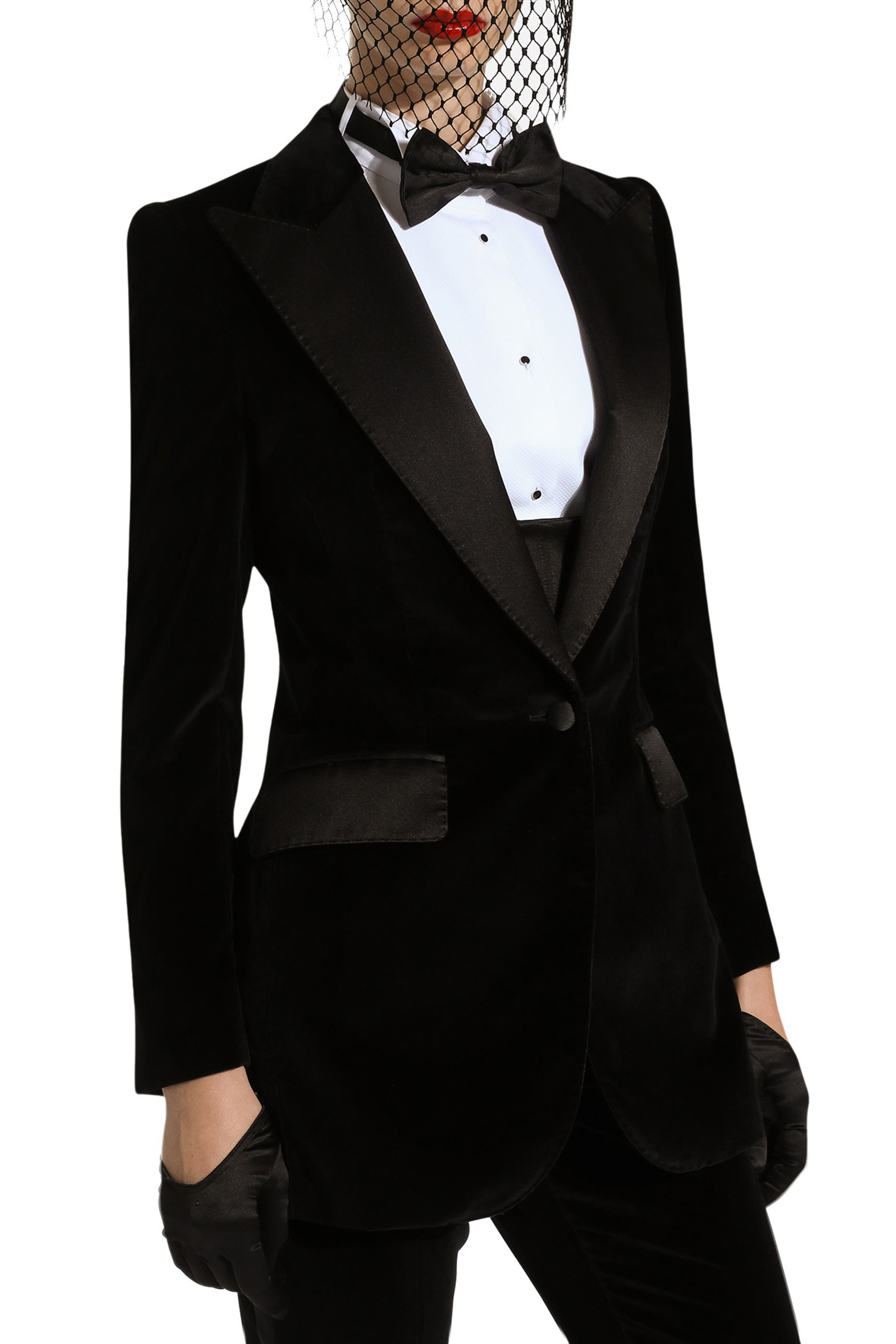 Single-Breasted Velvet Turlington Tuxedo Jacket