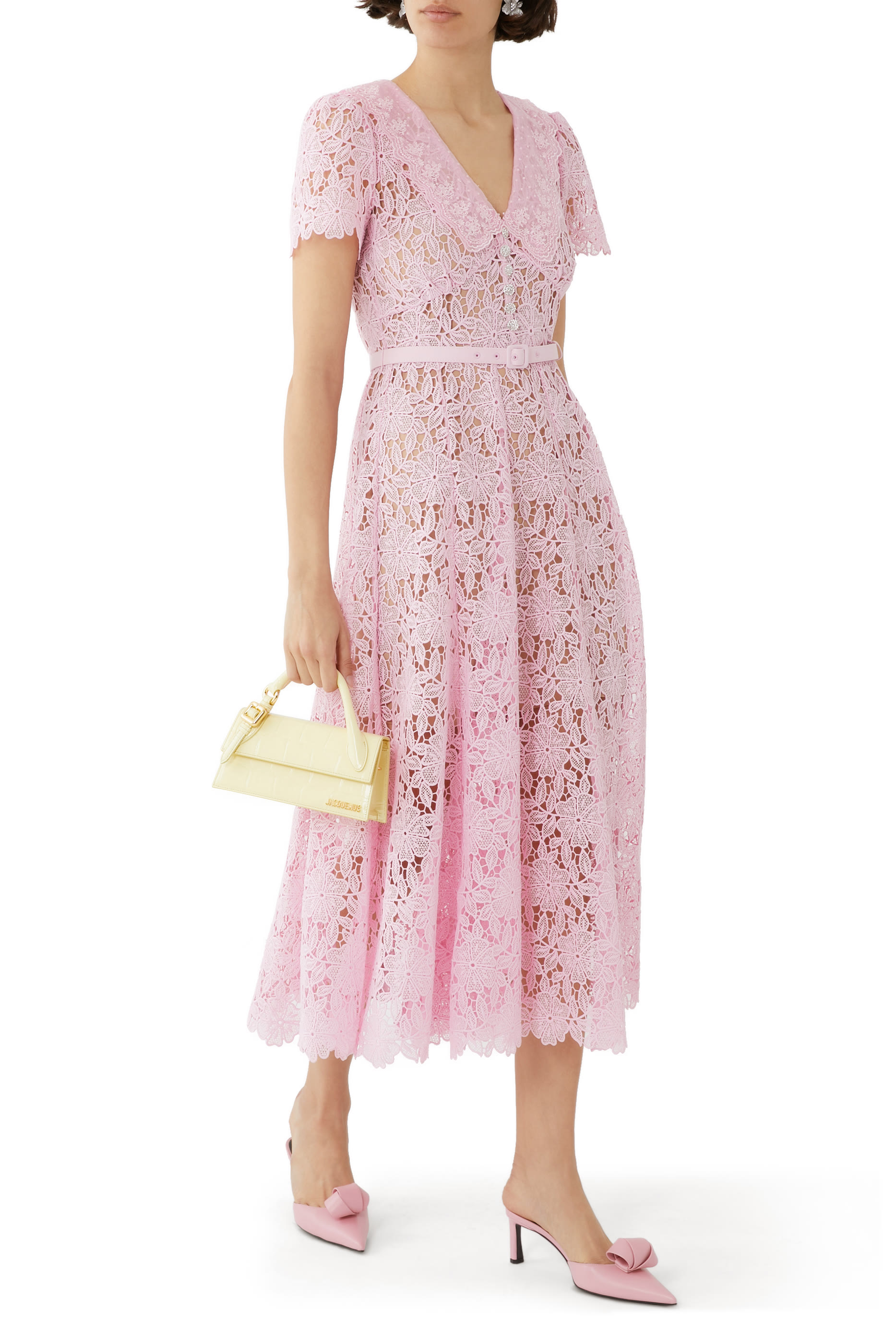 Guipure Lace Midi Dress
