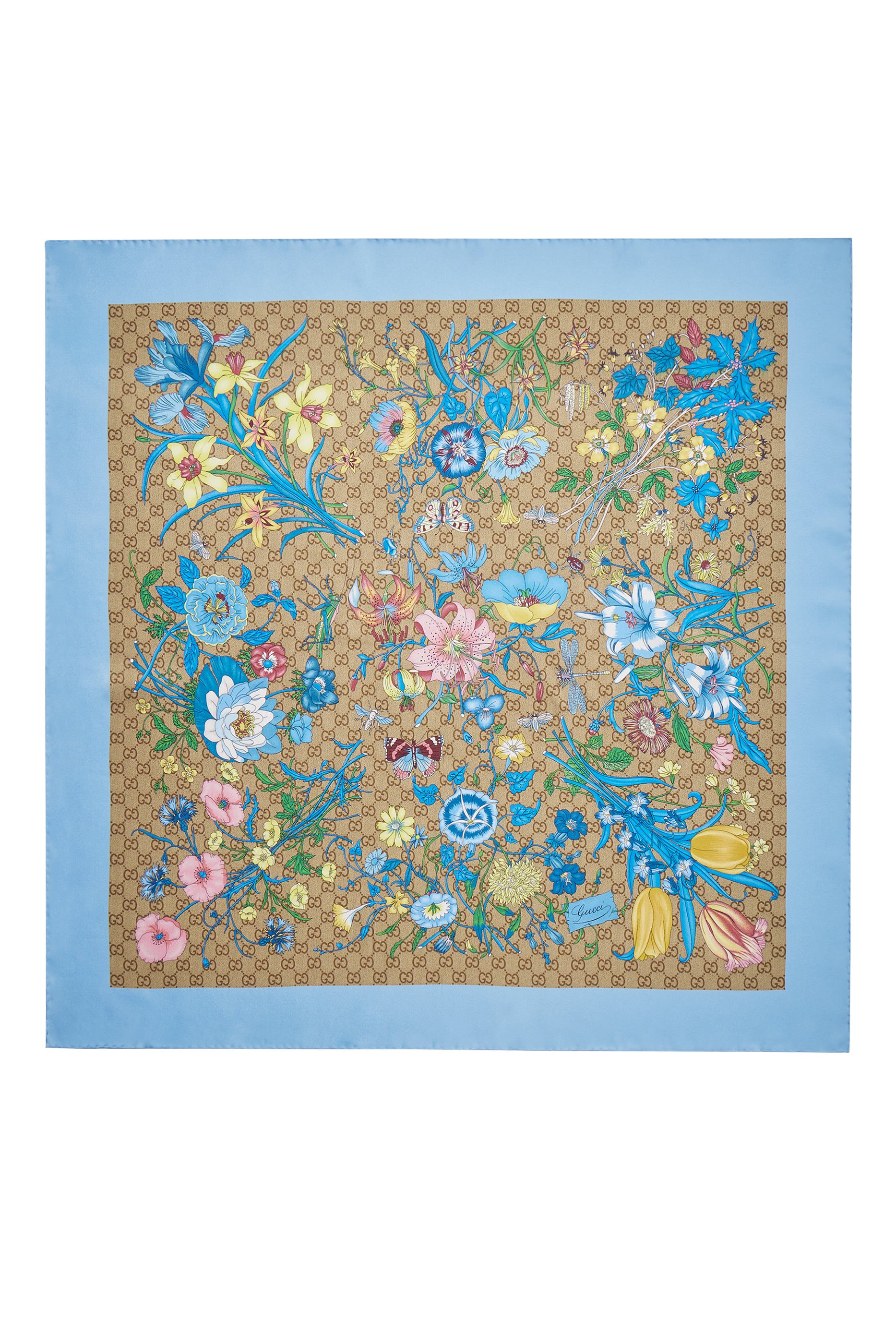  Printed GG Silk Twill Carr&eacute; 