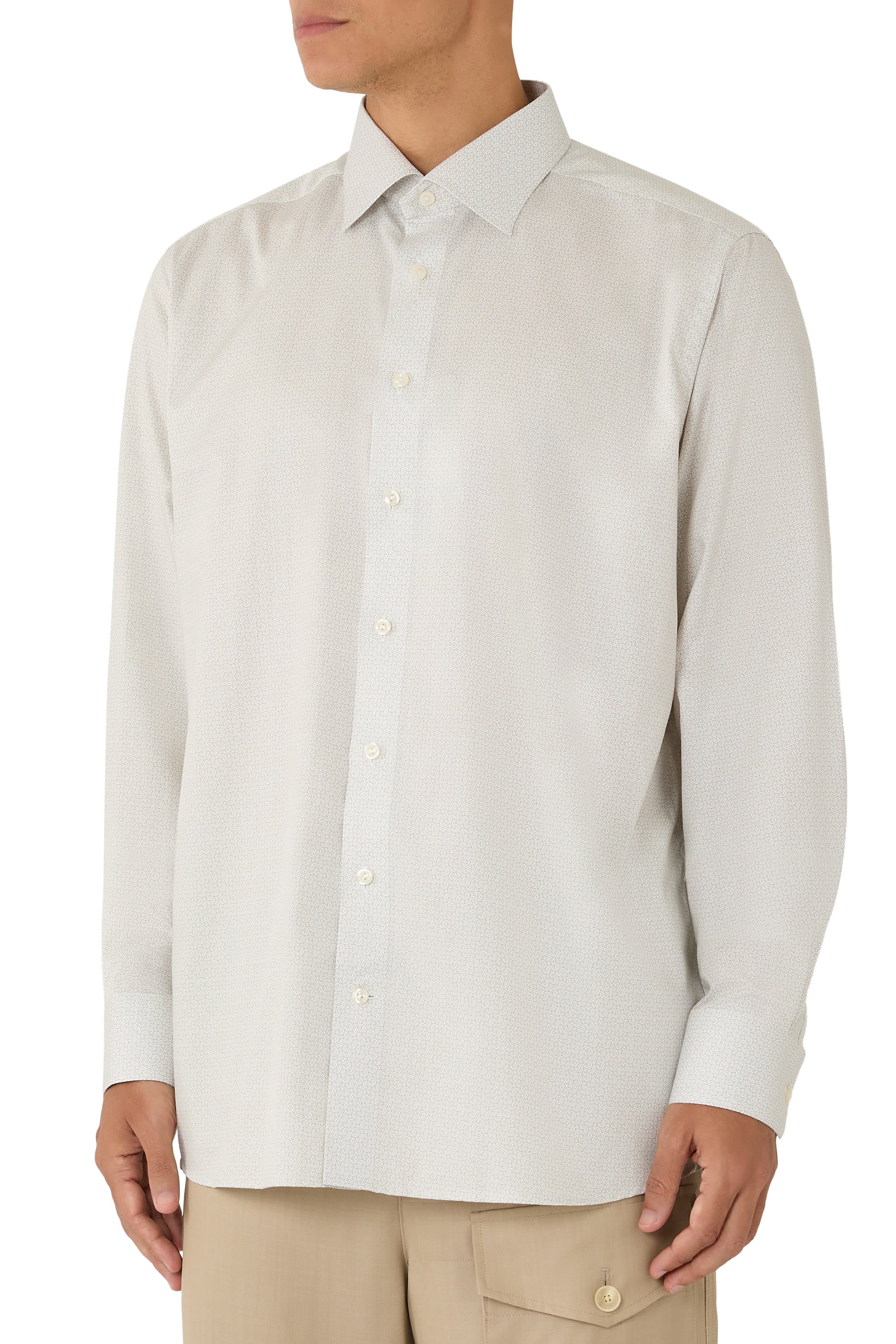 Micro Print Signature Twill Shirt