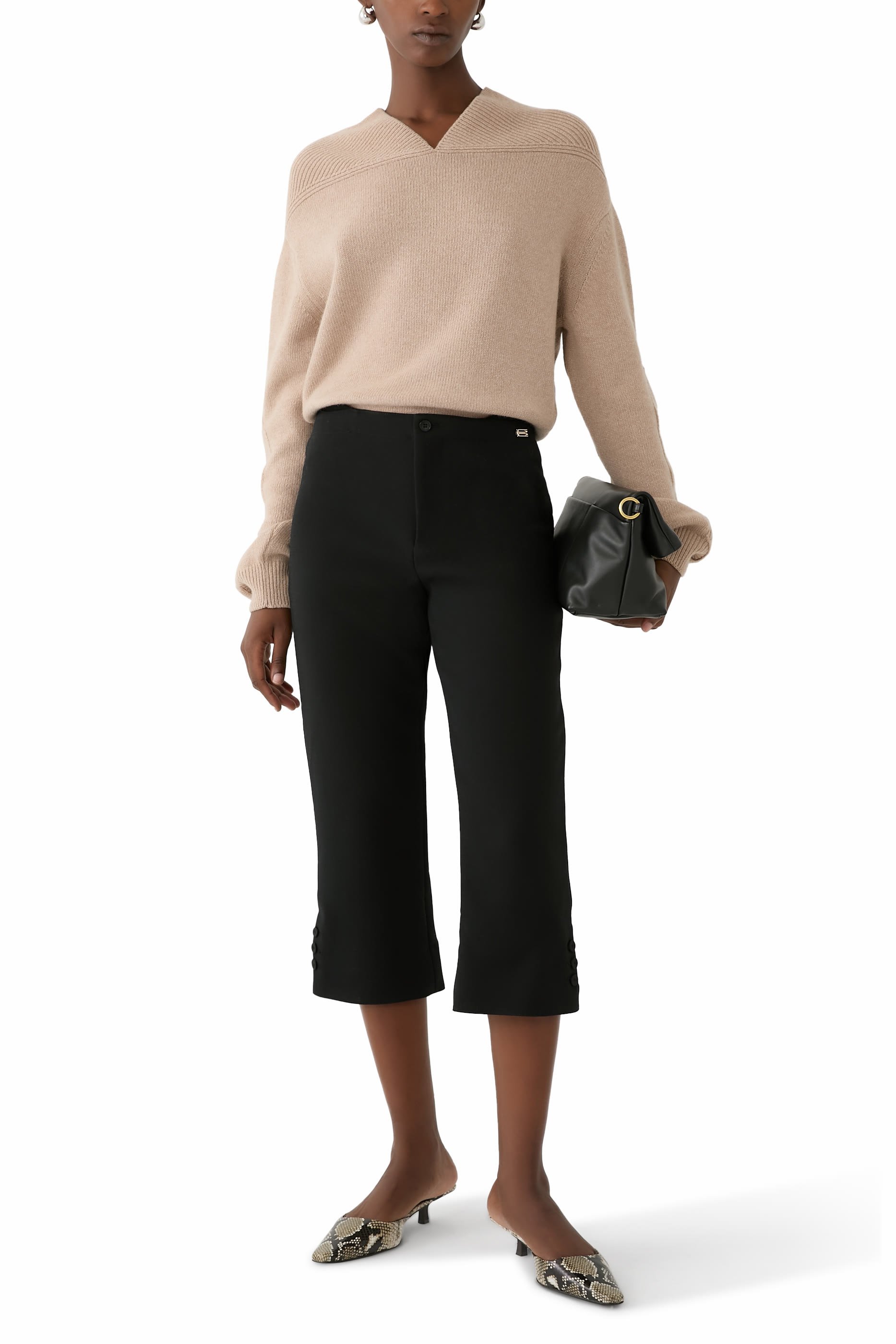 V-Neck Yoke Detail Jumper