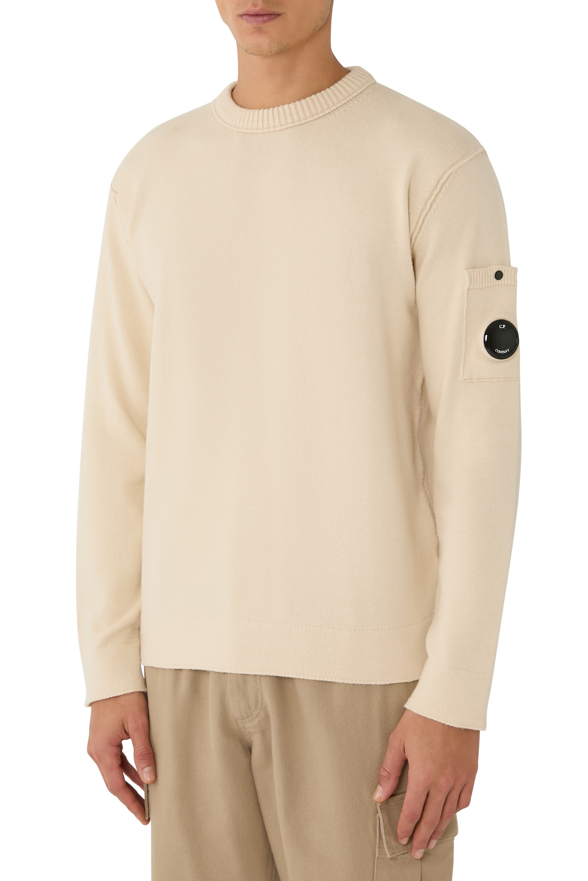 Cotton Stretch Crewneck Lens Sweatshirt